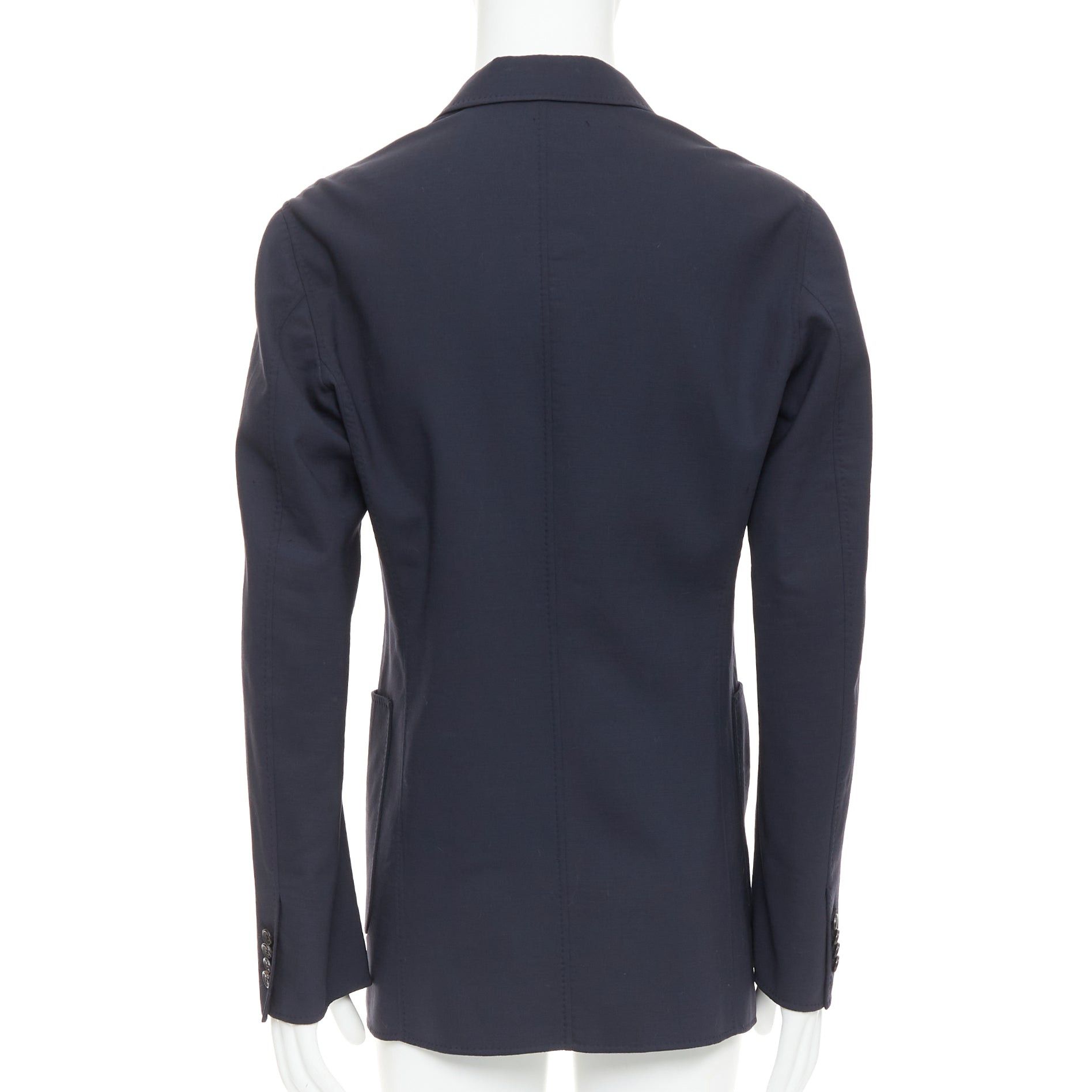 Raf Simons RAF SIMONS black virgin wool off centre buttons patch pocket long blazer IT48 M Size US M / EU 48-50 / 2 - 5 Thumbnail
