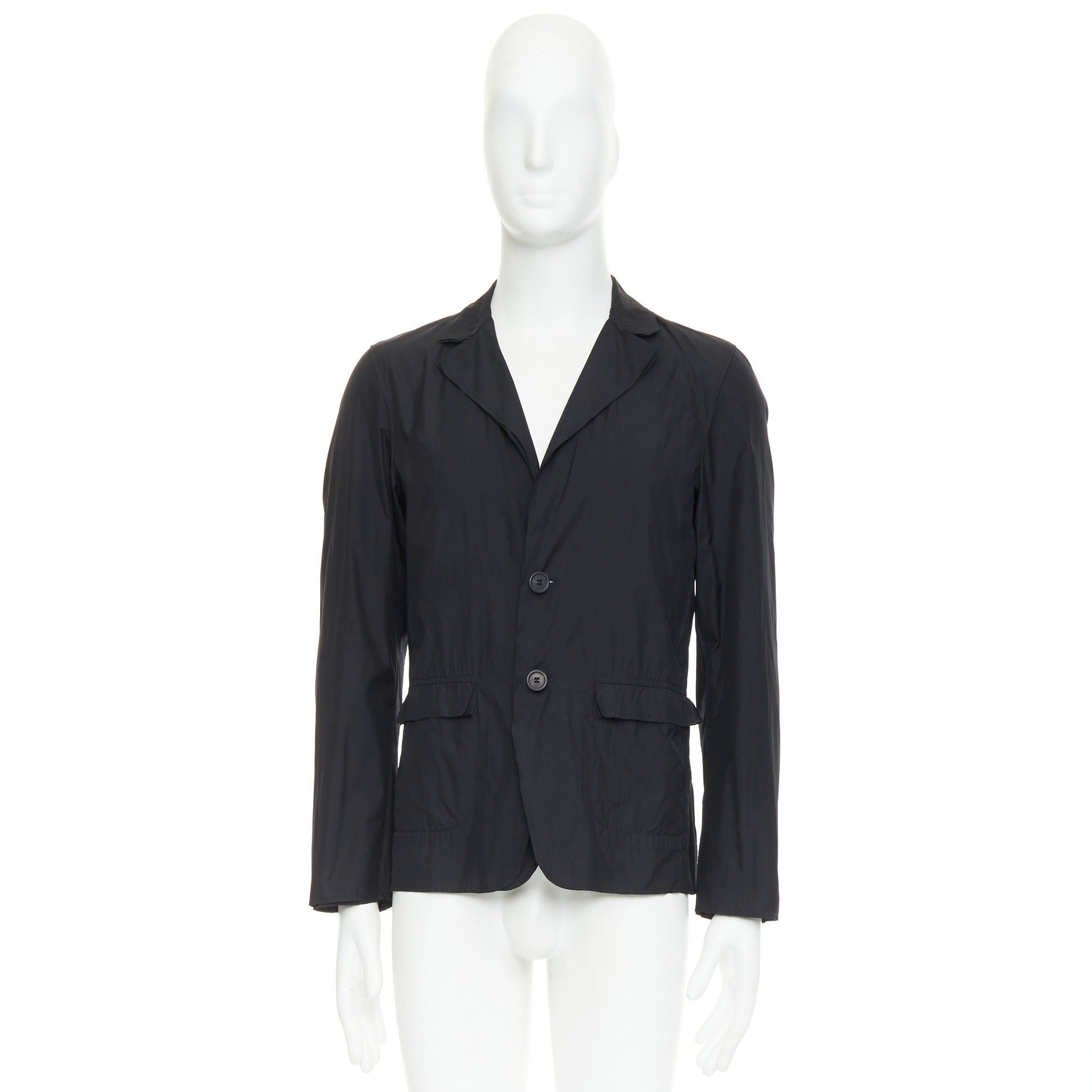 Lanvin LANVIN black light double layer fabric raw edges blazer jacket FR44 XS Size 44R - 9 Thumbnail