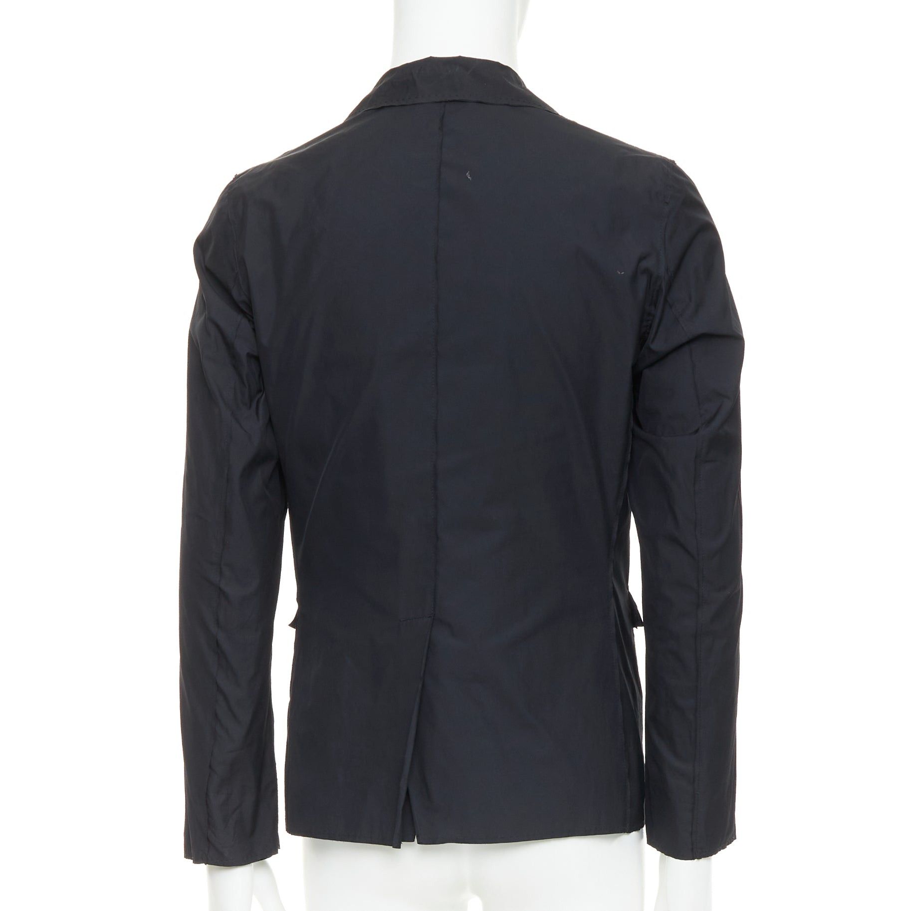 Lanvin LANVIN black light double layer fabric raw edges blazer jacket FR44 XS Size 44R - 5 Thumbnail