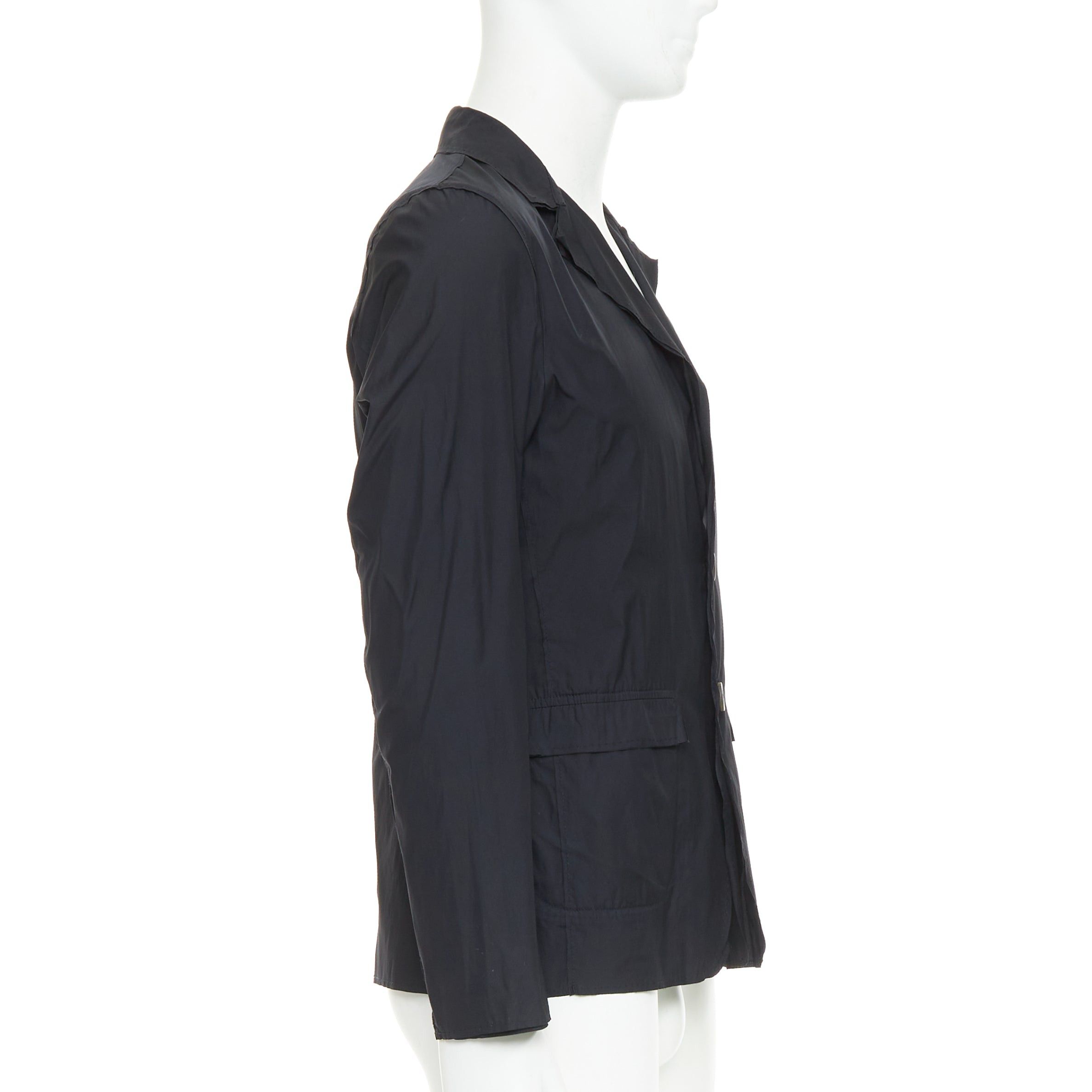 Lanvin LANVIN black light double layer fabric raw edges blazer jacket FR44 XS Size 44R - 4 Thumbnail