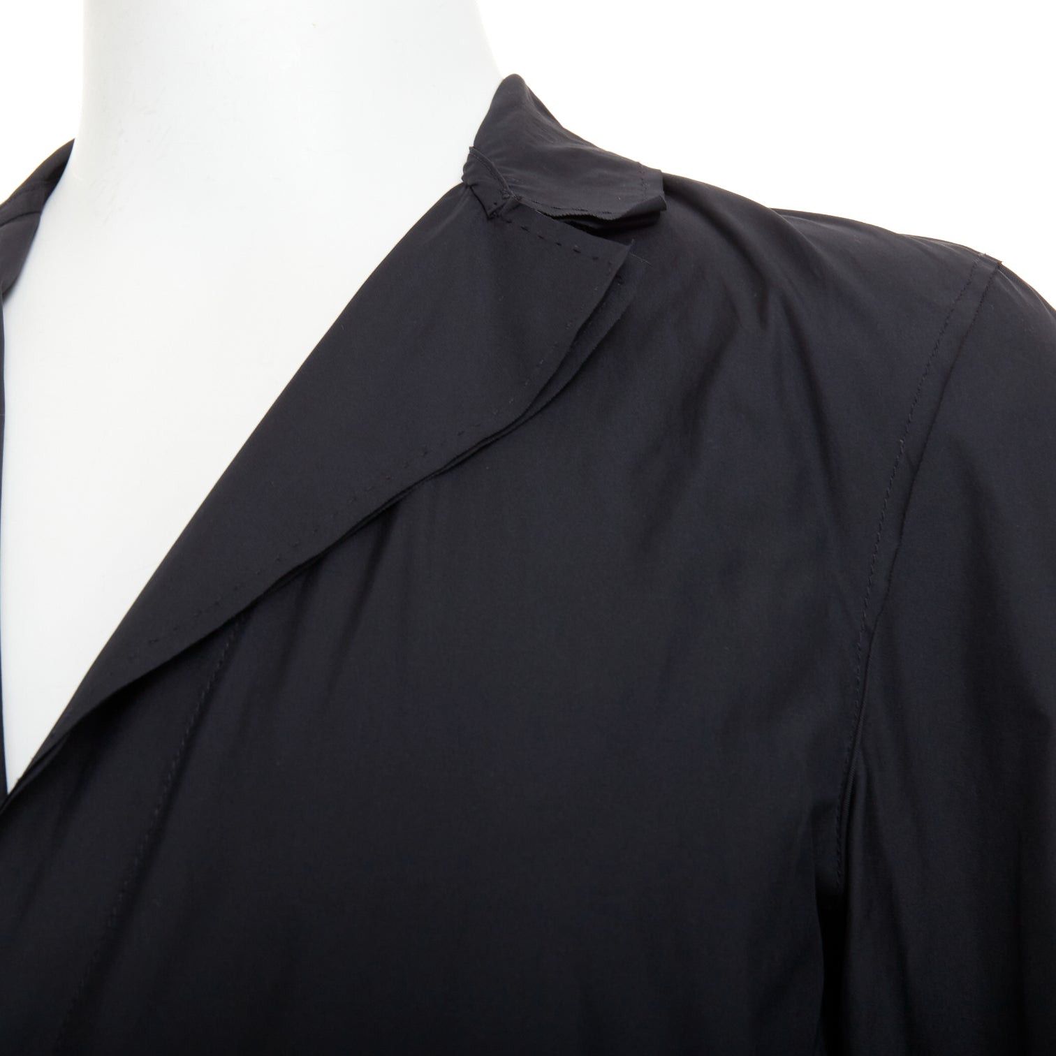Lanvin LANVIN black light double layer fabric raw edges blazer jacket FR44 XS Size 44R - 2 Thumbnail