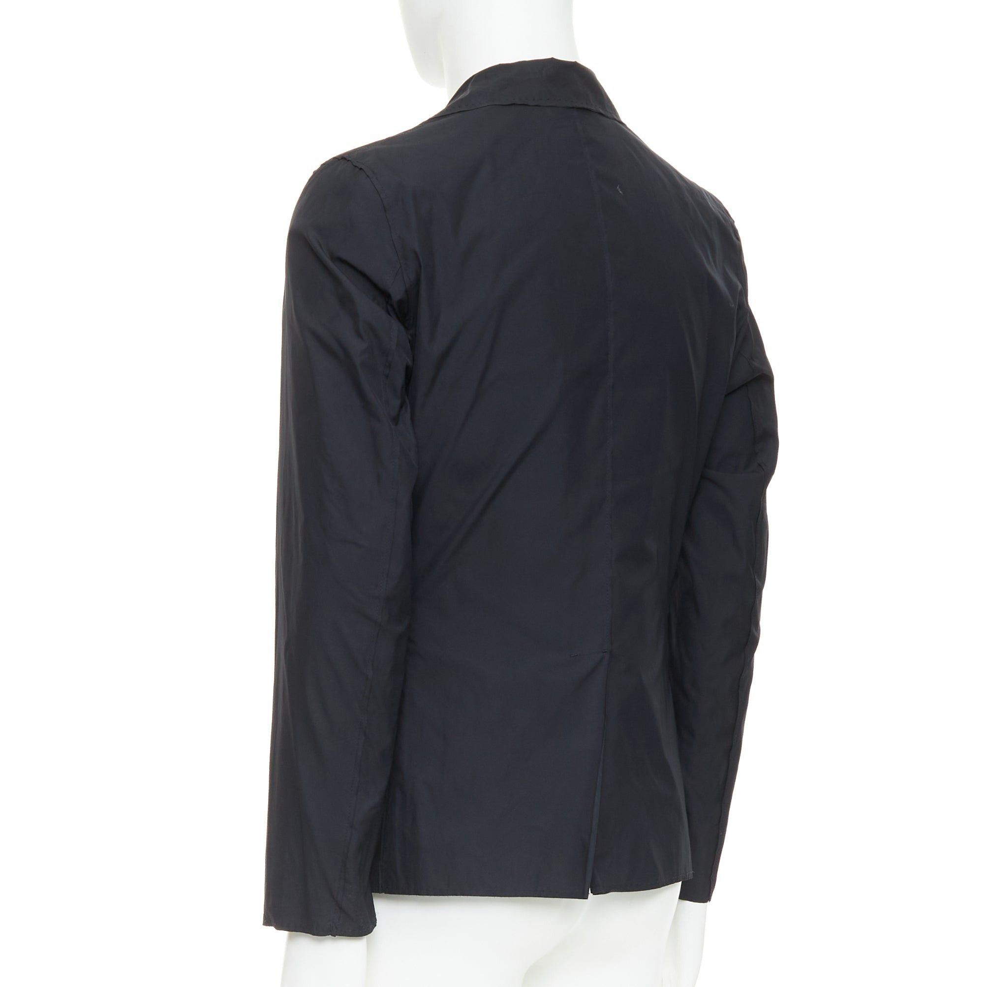 Lanvin LANVIN black light double layer fabric raw edges blazer jacket FR44 XS Size 44R - 6 Thumbnail
