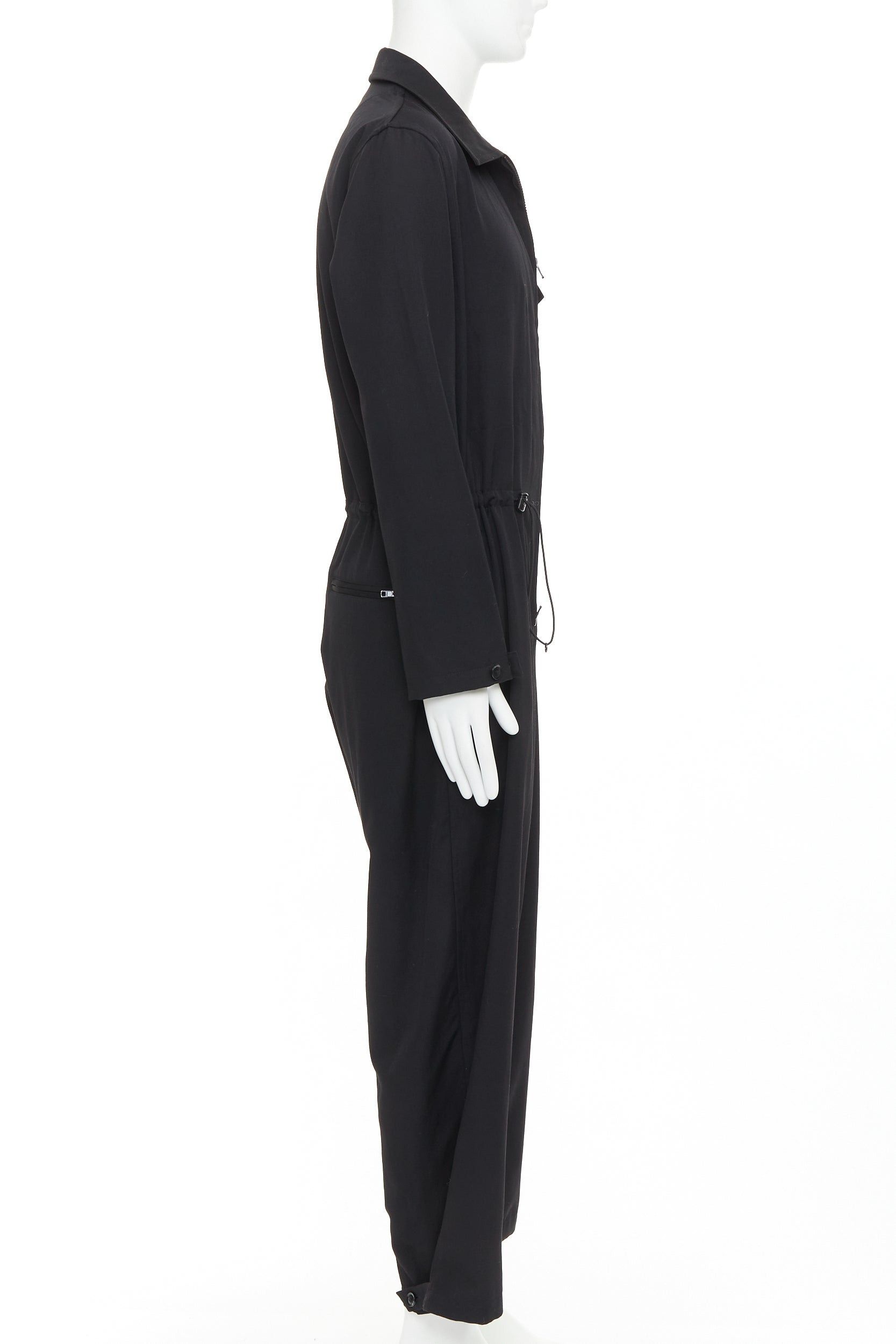 Yohji Yamamoto YOHJI YAMAMOTO HOMME black lightweight wool pocketed cargo overall jumpsuit JP2 M Size US 30 / EU 46 - 4 Thumbnail