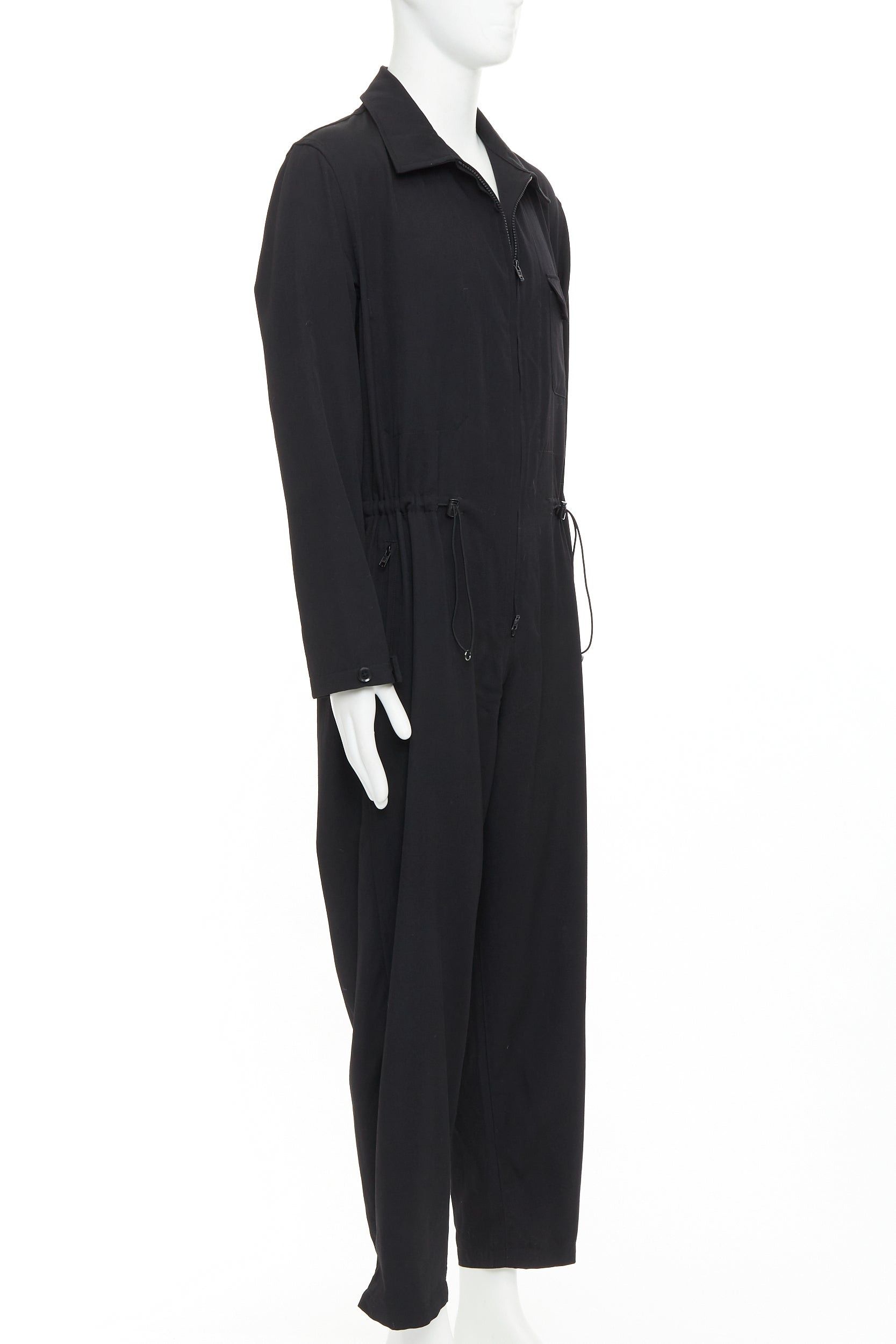 Yohji Yamamoto YOHJI YAMAMOTO HOMME black lightweight wool pocketed cargo overall jumpsuit JP2 M Size US 30 / EU 46 - 3 Thumbnail