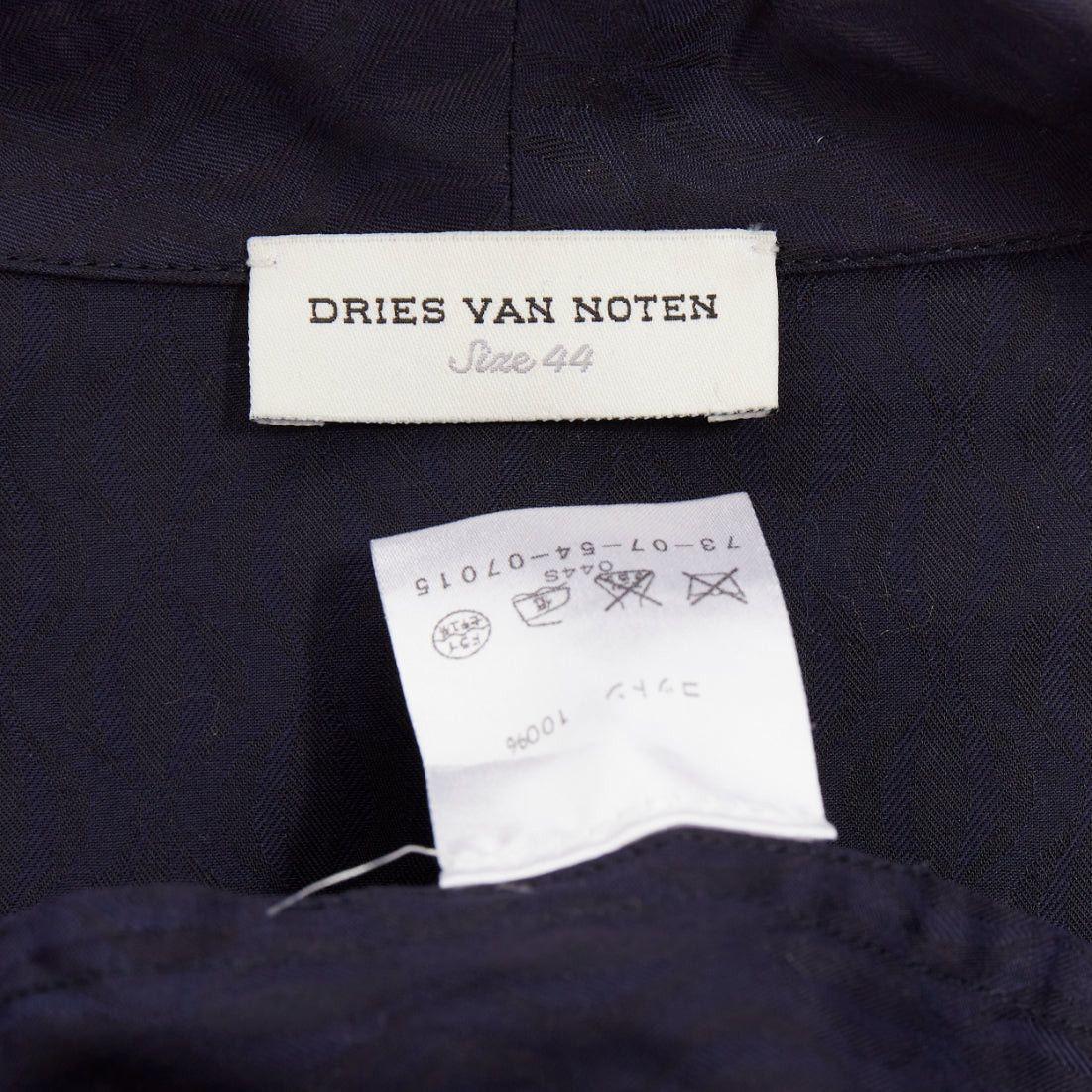 Dries Van Noten DRIES VAN NOTEN navy subtle printed cotton collared kimono overshirt IT44 XS Size US XS / EU 42 / 0 - 8 Thumbnail