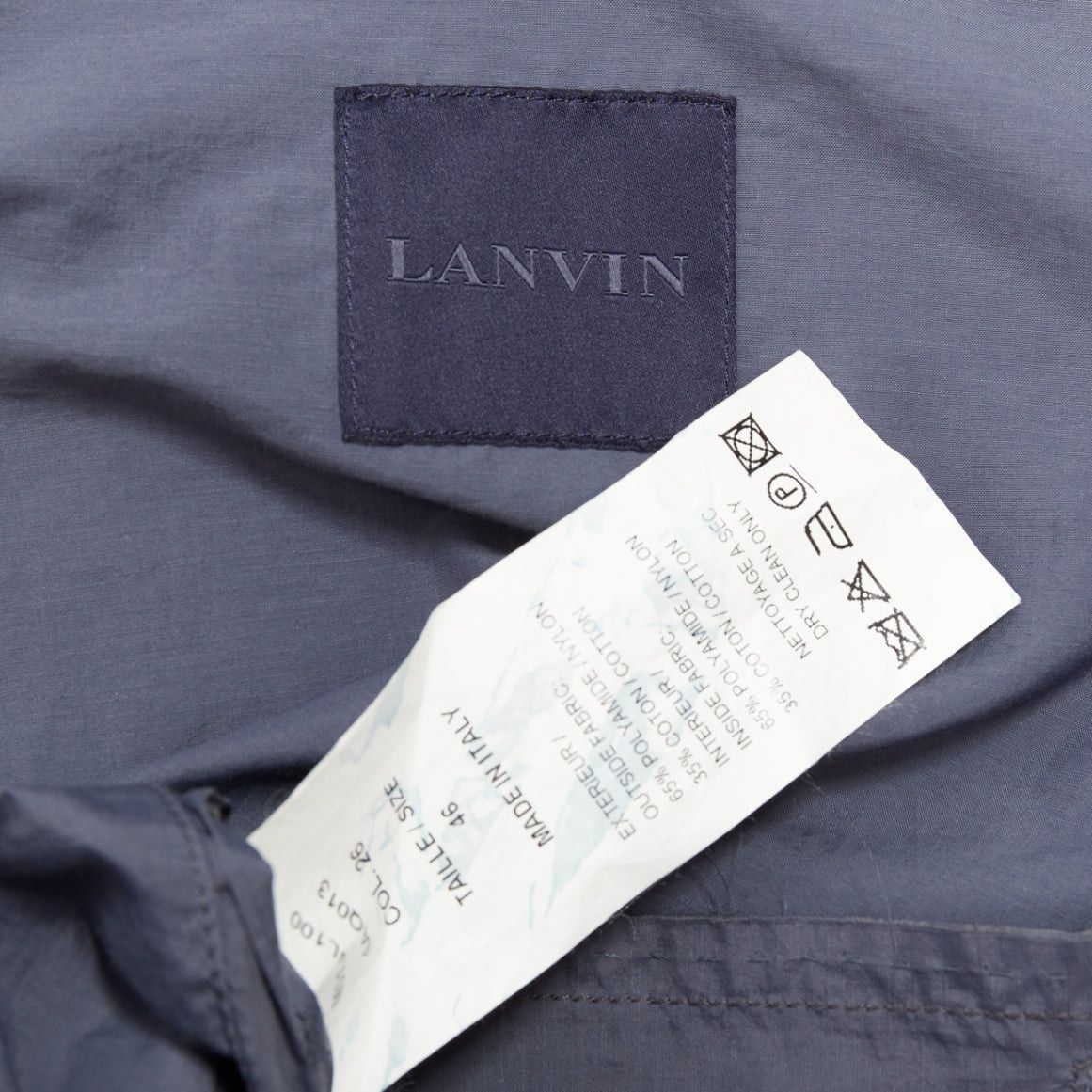 Lanvin LANVIN navy light double layer fabric raw edge casual blazer jacket FR46 S Size 46R - 8 Thumbnail