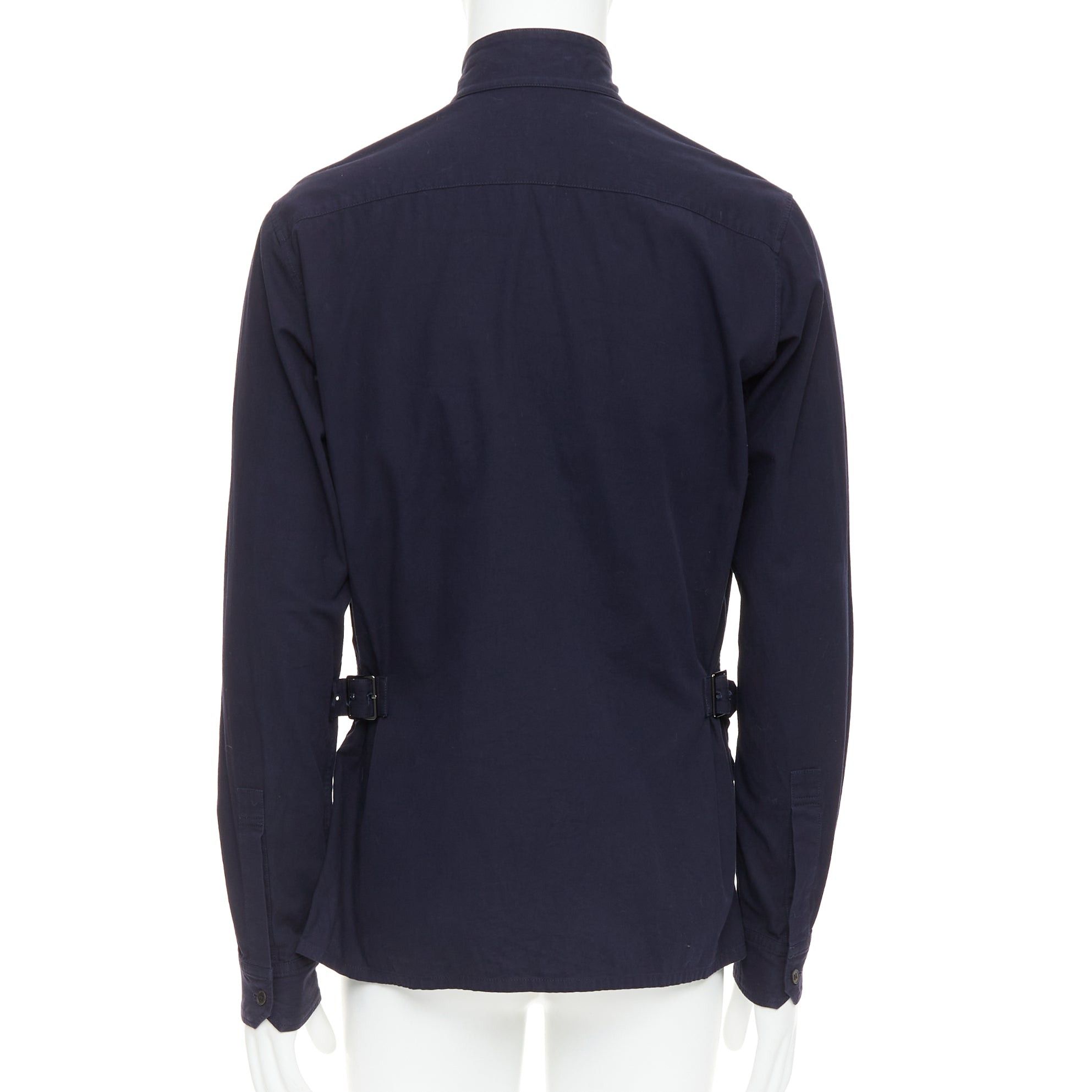Yohji Yamamoto YOHJI YAMAMOTO HOMME navy hi neck cropped front flap pocketed overshirt JP3 L Size US L / EU 52-54 / 3 - 5 Thumbnail