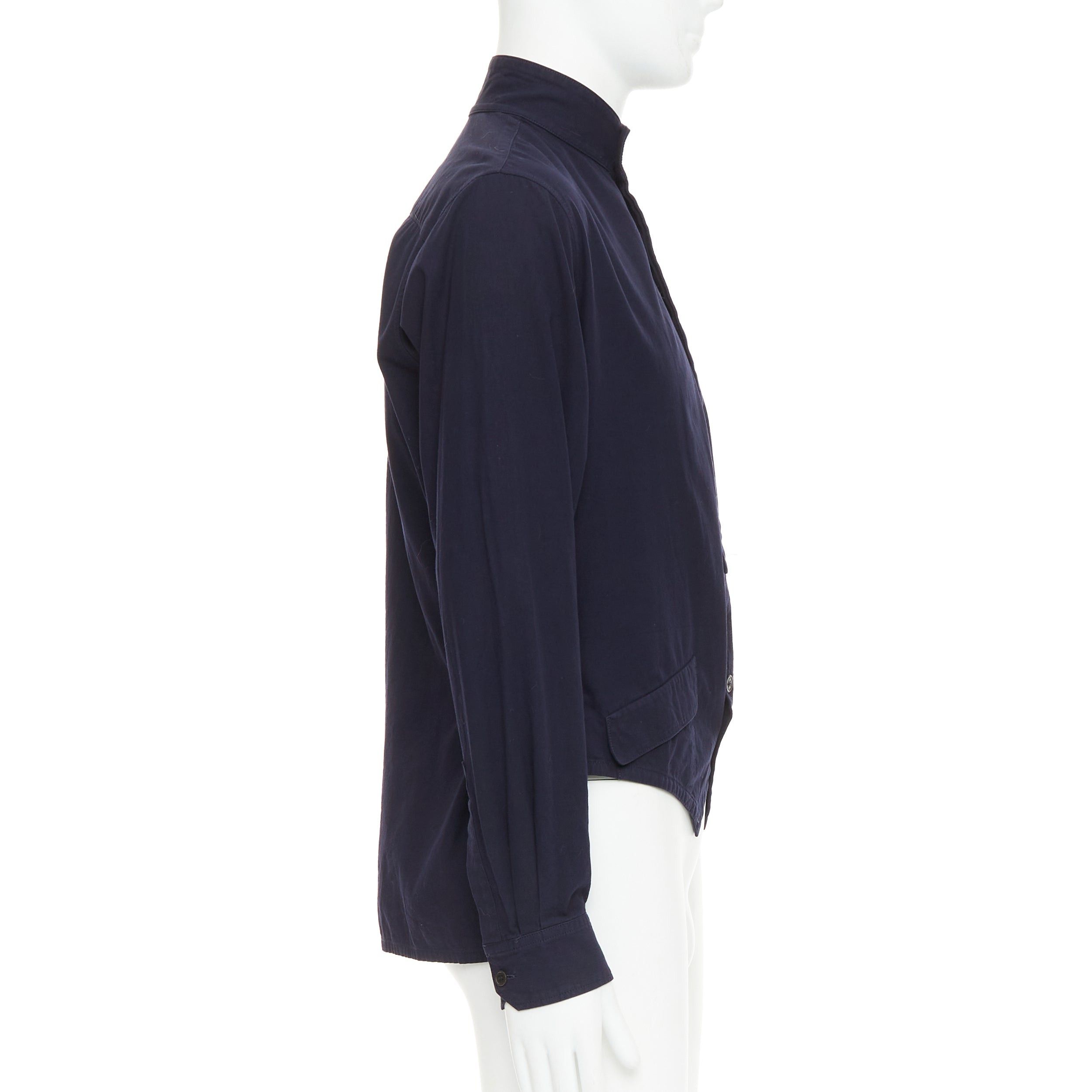 Yohji Yamamoto YOHJI YAMAMOTO HOMME navy hi neck cropped front flap pocketed overshirt JP3 L Size US L / EU 52-54 / 3 - 4 Thumbnail