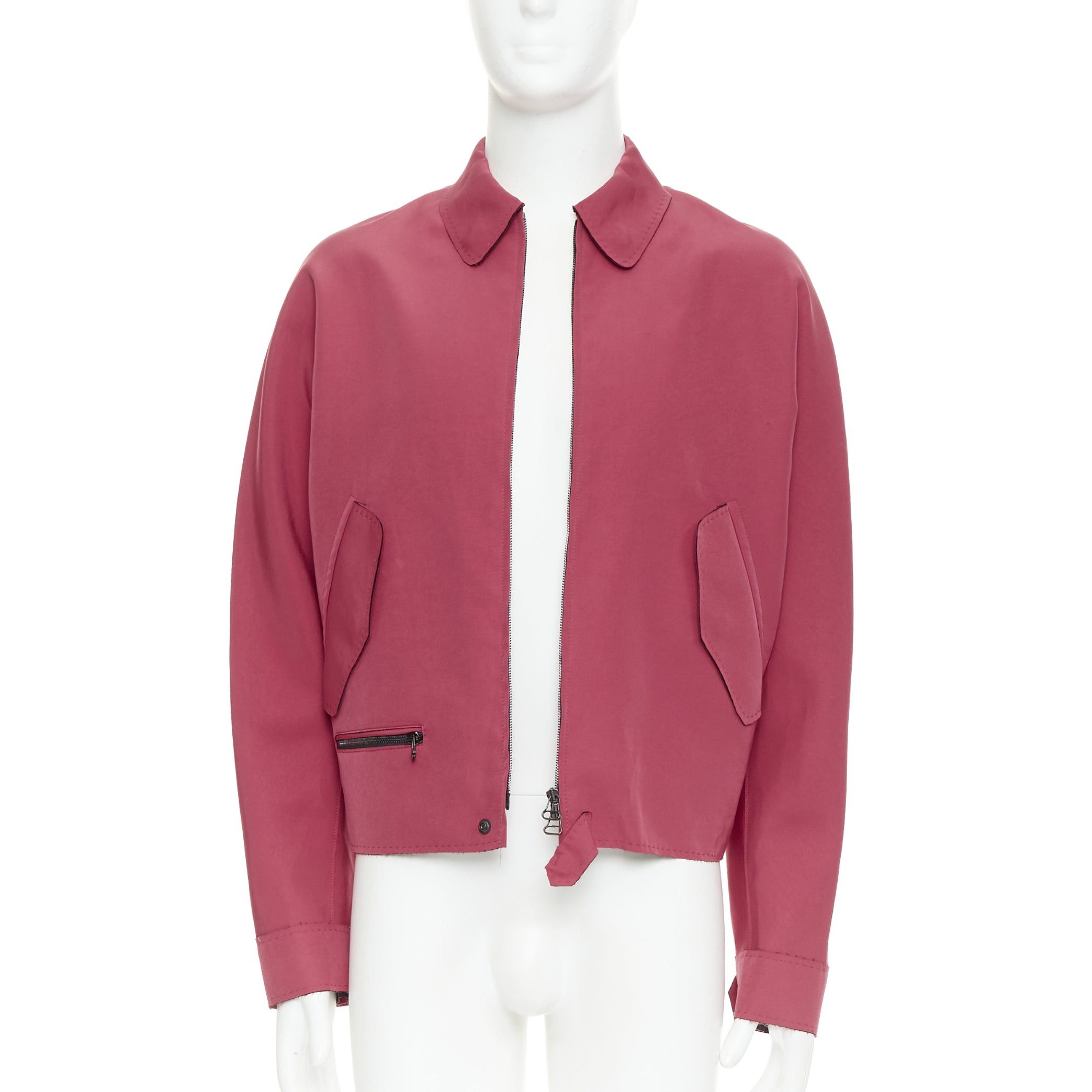 Lanvin LANVIN red triacetate flap pocketed biker style bomber jacket FR46 S Size US S / EU 44-46 / 1 - 3 Thumbnail