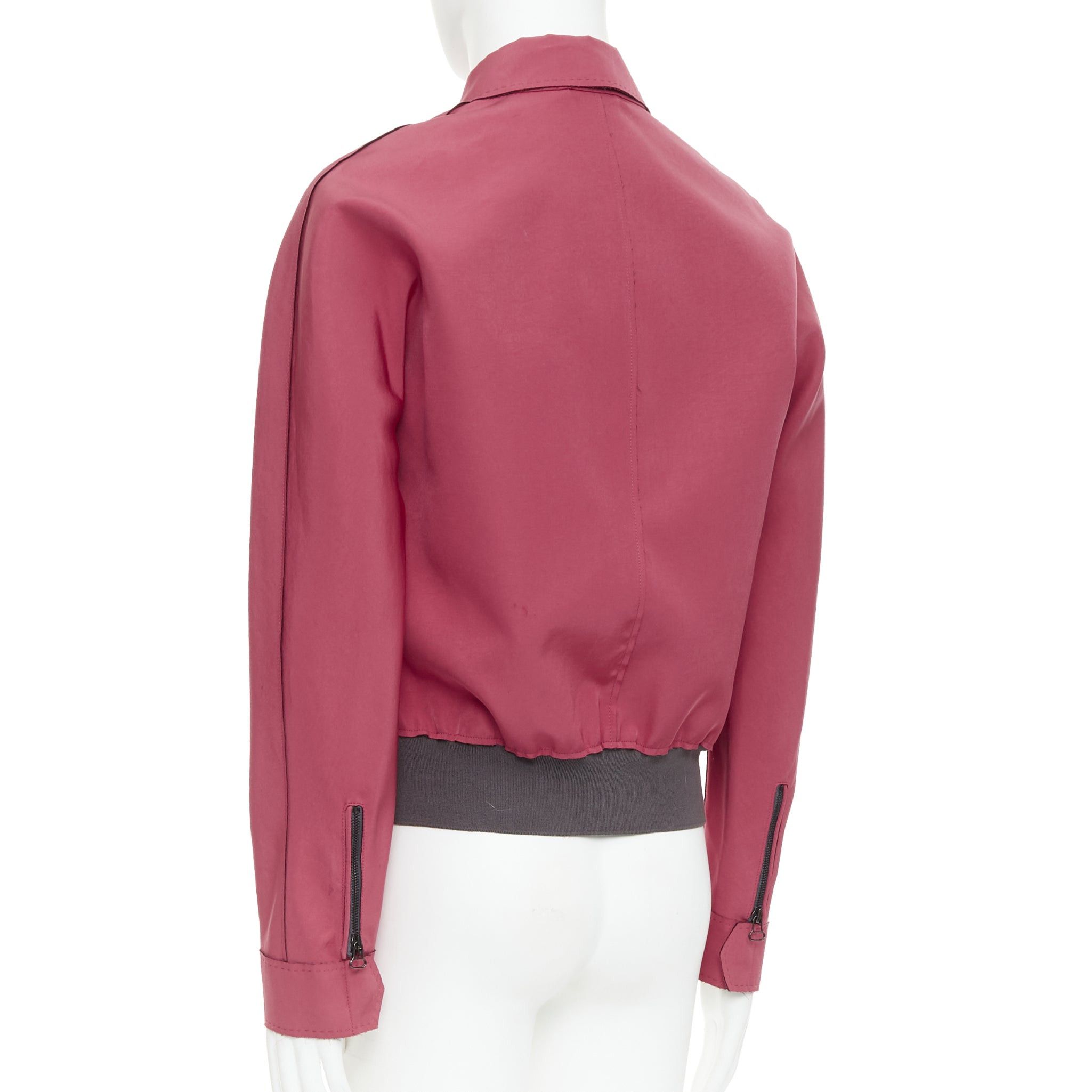 Lanvin LANVIN red triacetate flap pocketed biker style bomber jacket FR46 S Size US S / EU 44-46 / 1 - 7 Thumbnail