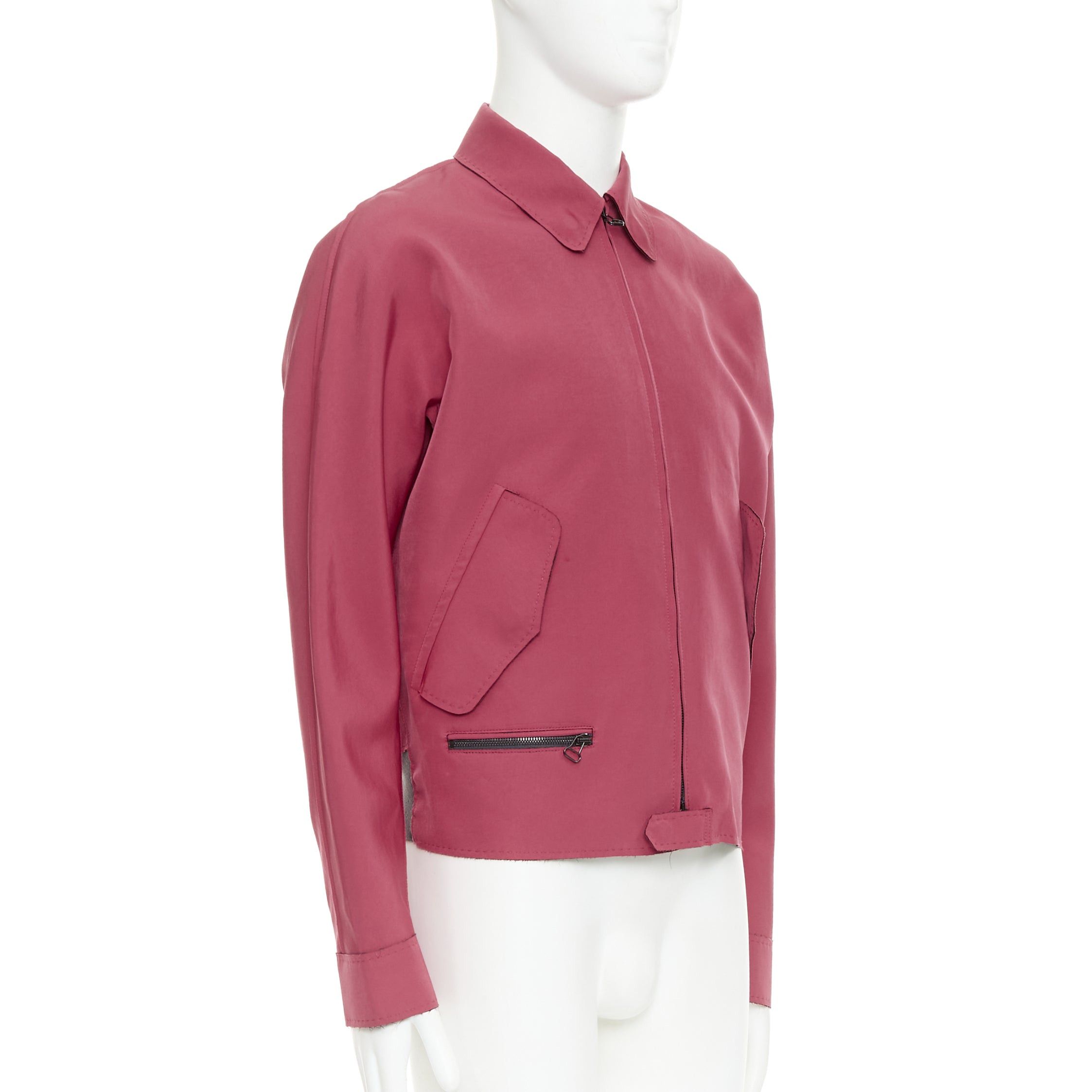 Lanvin LANVIN red triacetate flap pocketed biker style bomber jacket FR46 S Size US S / EU 44-46 / 1 - 4 Thumbnail