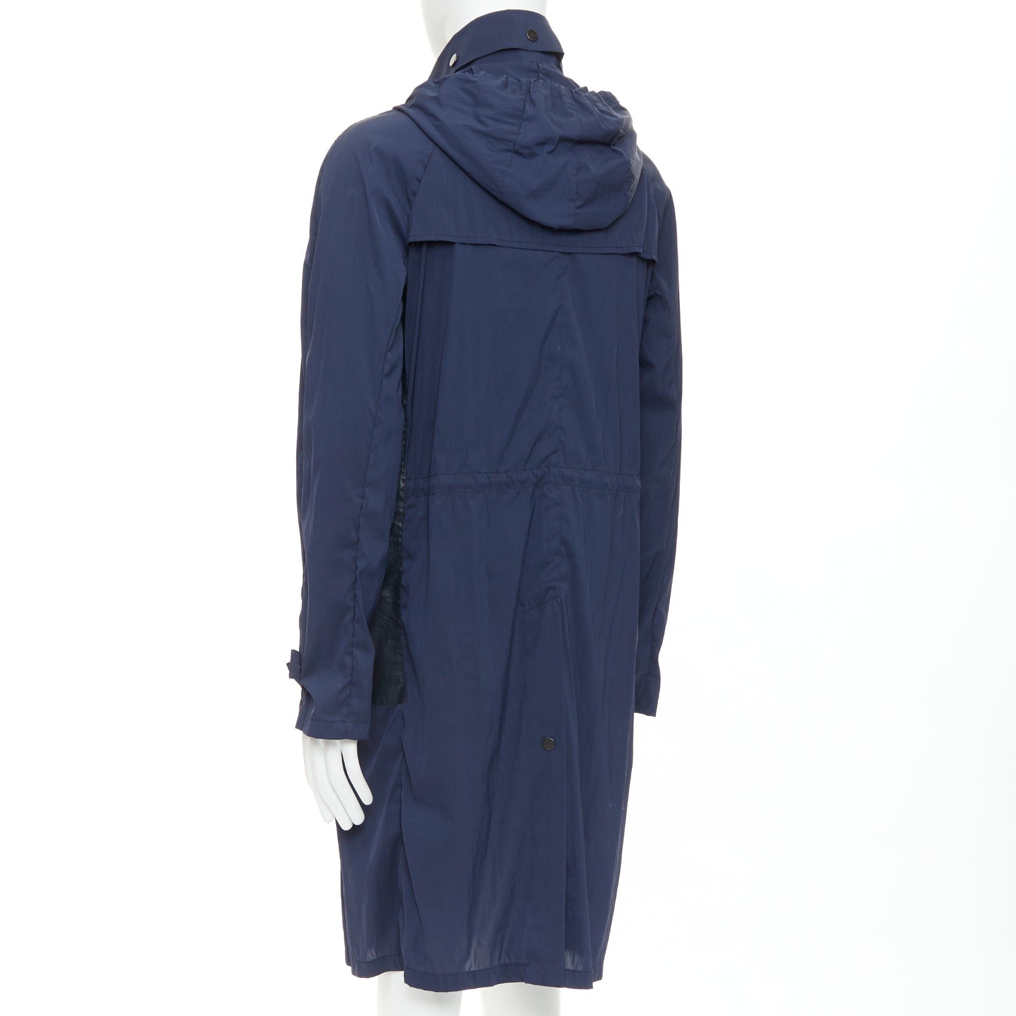Lanvin LANVIN black leather panels navy lightweight nylon anorak coat FR48 M Size US M / EU 48-50 / 2 - 7 Thumbnail