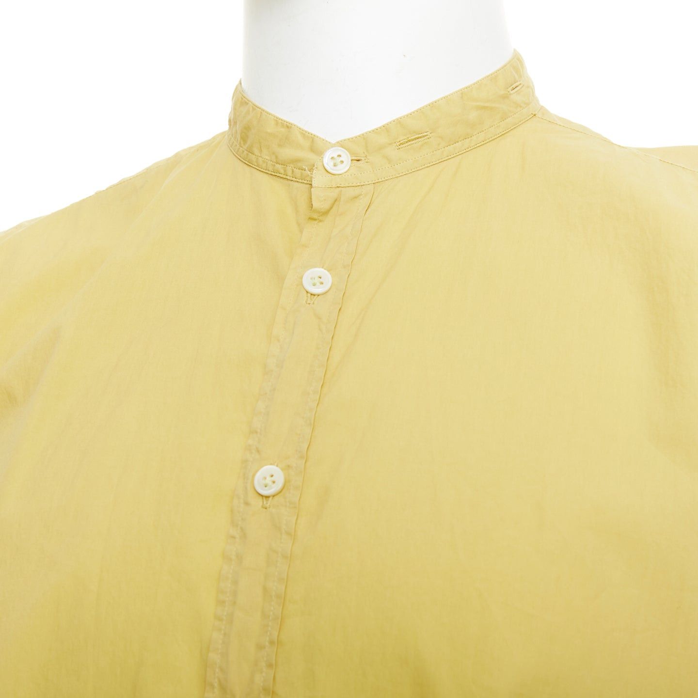 Lanvin LANVIN butter yellow cotton bishop collar button up dress shirt EU40 L Size US L / EU 52-54 / 3 - 2 Thumbnail