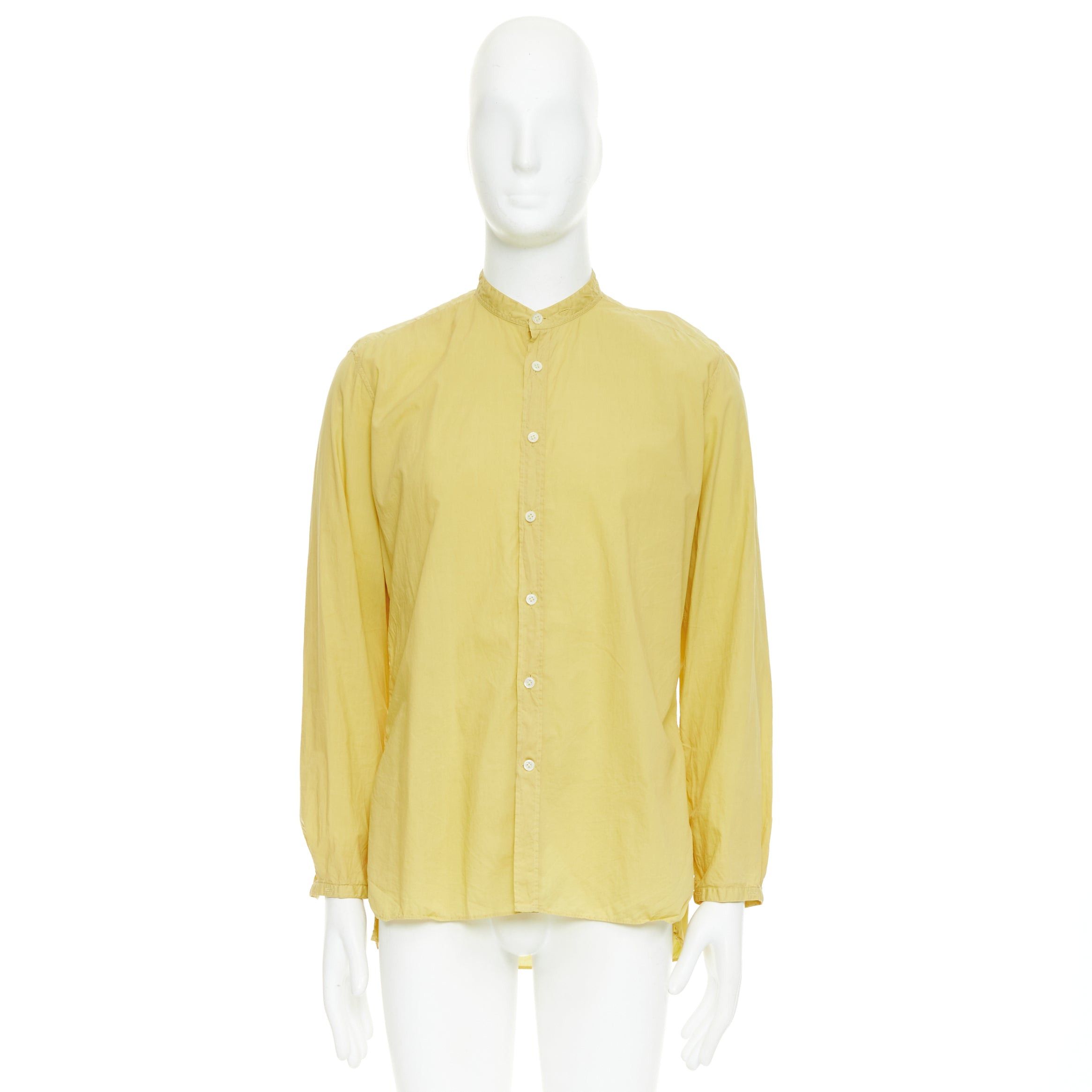 Lanvin LANVIN butter yellow cotton bishop collar button up dress shirt EU40 L Size US L / EU 52-54 / 3 - 9 Thumbnail