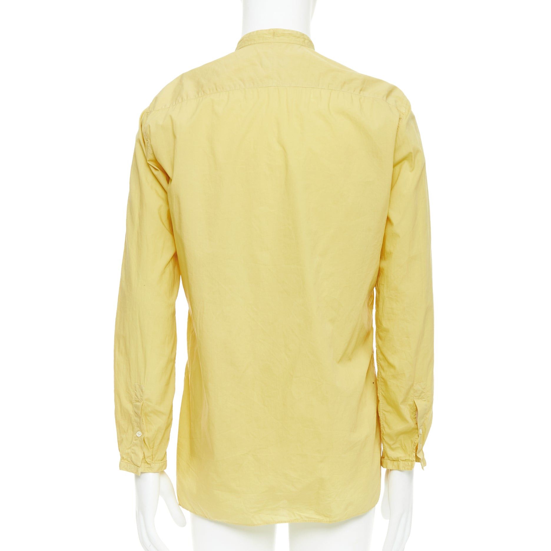 Lanvin LANVIN butter yellow cotton bishop collar button up dress shirt EU40 L Size US L / EU 52-54 / 3 - 5 Thumbnail