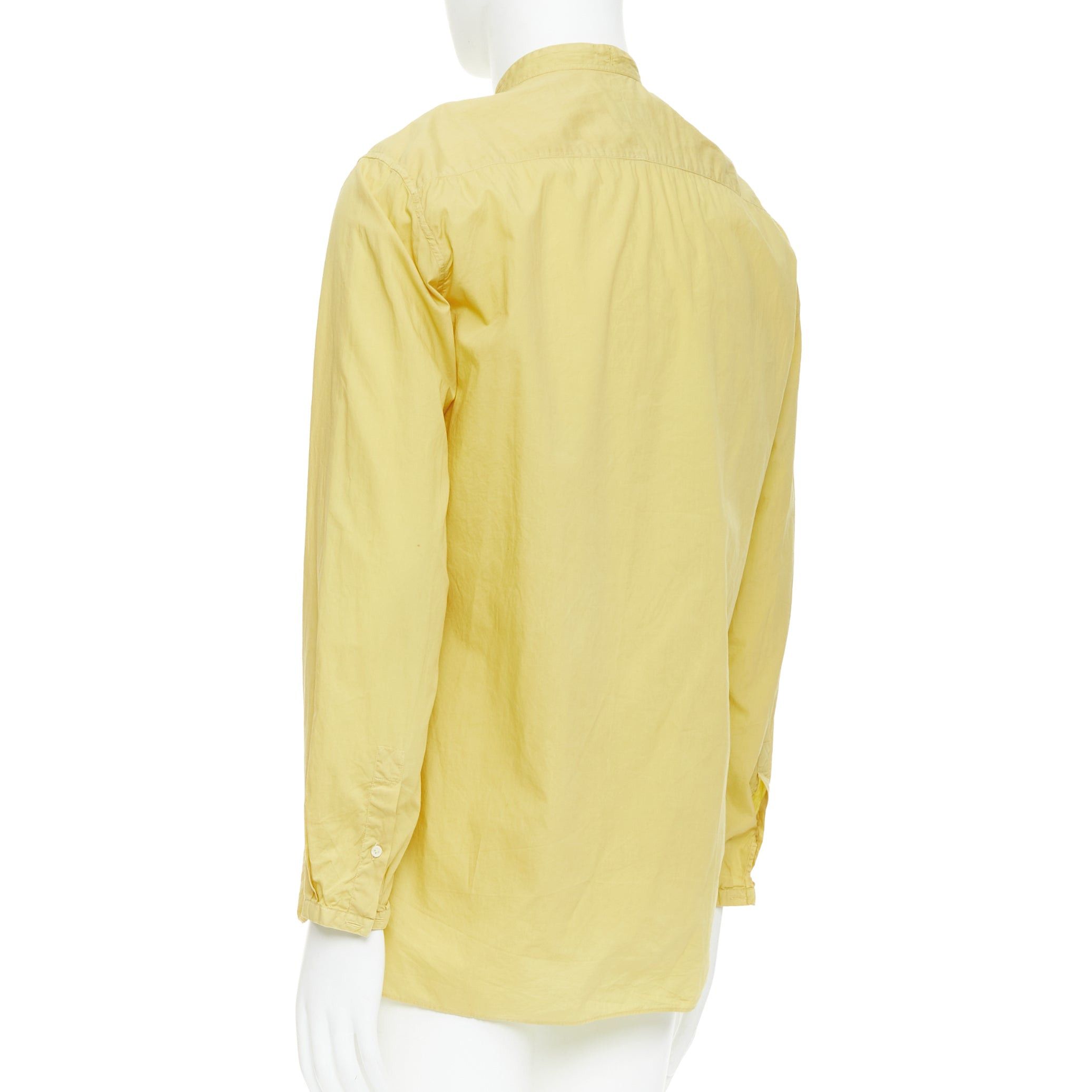 Lanvin LANVIN butter yellow cotton bishop collar button up dress shirt EU40 L Size US L / EU 52-54 / 3 - 6 Thumbnail