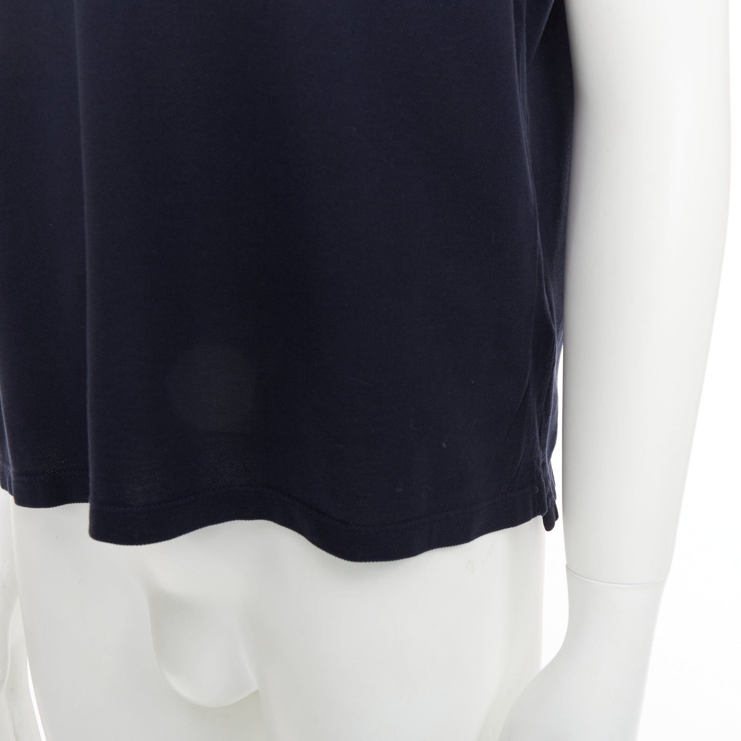 Lanvin LANVIN navy cotton black grosgrain collar trim short polo shirt M Size US M / EU 48-50 / 2 - 7 Thumbnail