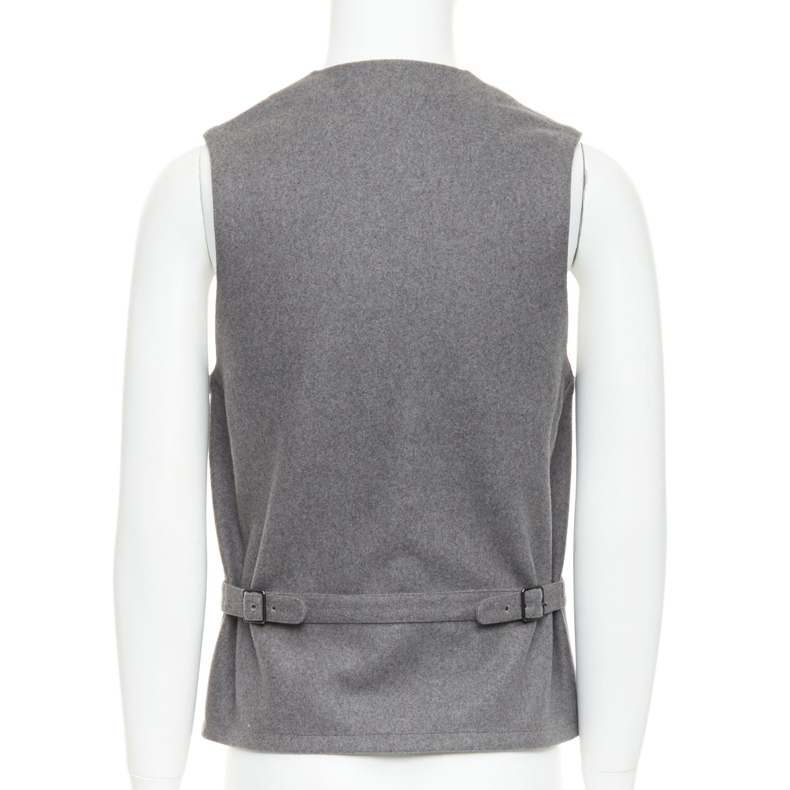 Lemaire LEMAIRE grey 100% virgin wool felt horn buttons pocketed waist coat vest Sz.2 M Size US M / EU 48-50 / 2 - 5 Thumbnail