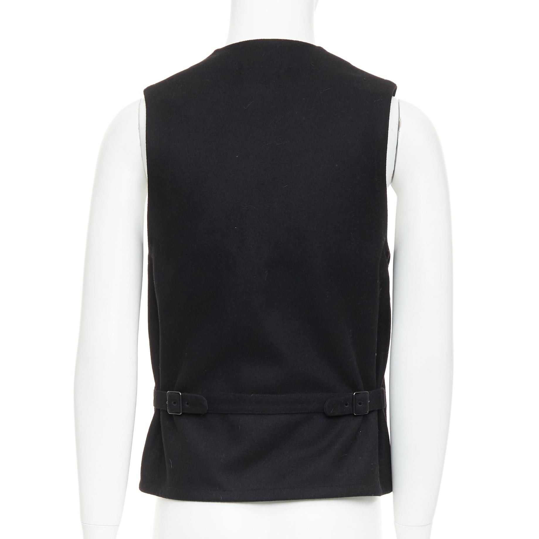 Lemaire LEMAIRE black virgin wool felt horn buttons pocketed waist coat Sz.2 M Size US M / EU 48-50 / 2 - 5 Thumbnail