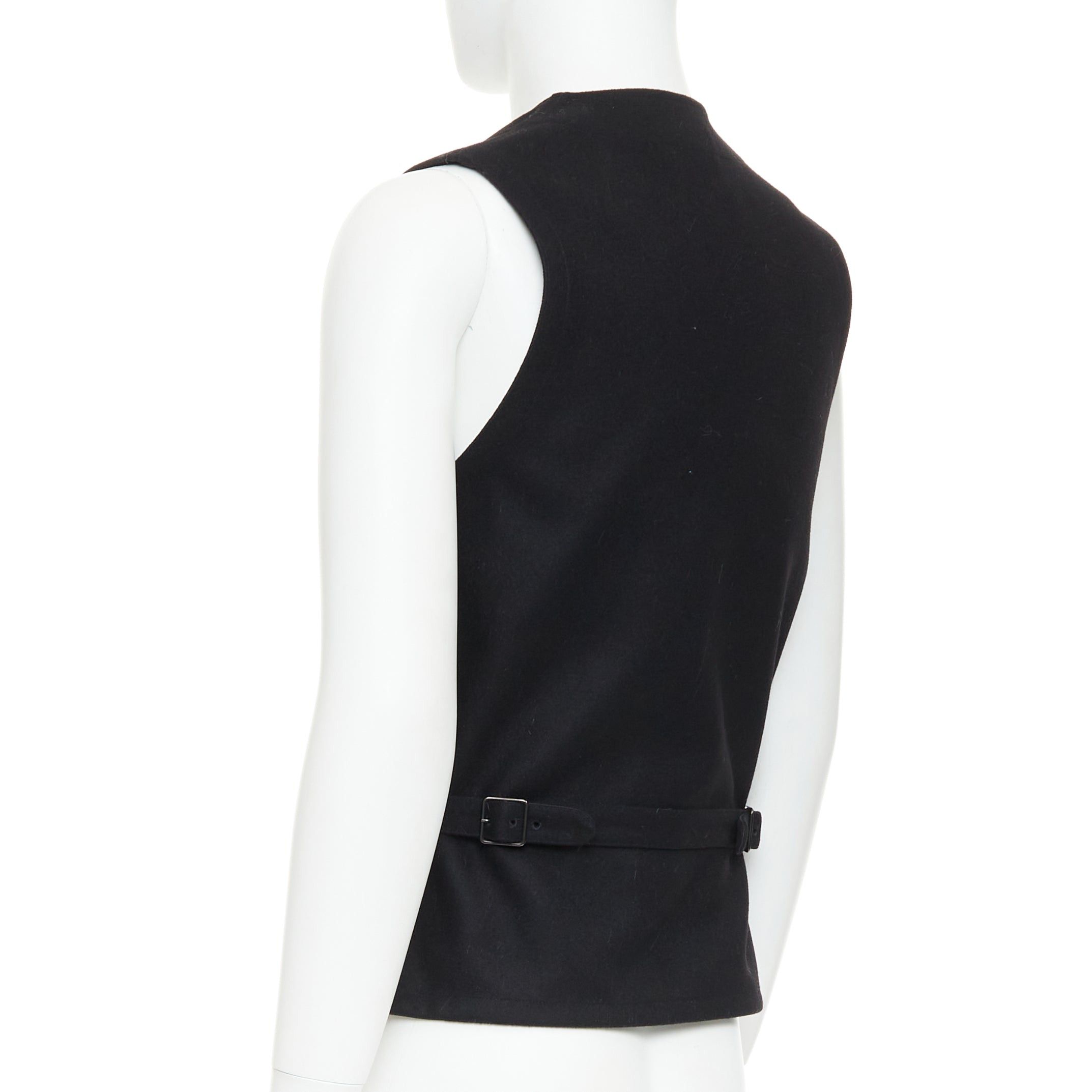 Lemaire LEMAIRE black virgin wool felt horn buttons pocketed waist coat Sz.2 M Size US M / EU 48-50 / 2 - 6 Thumbnail