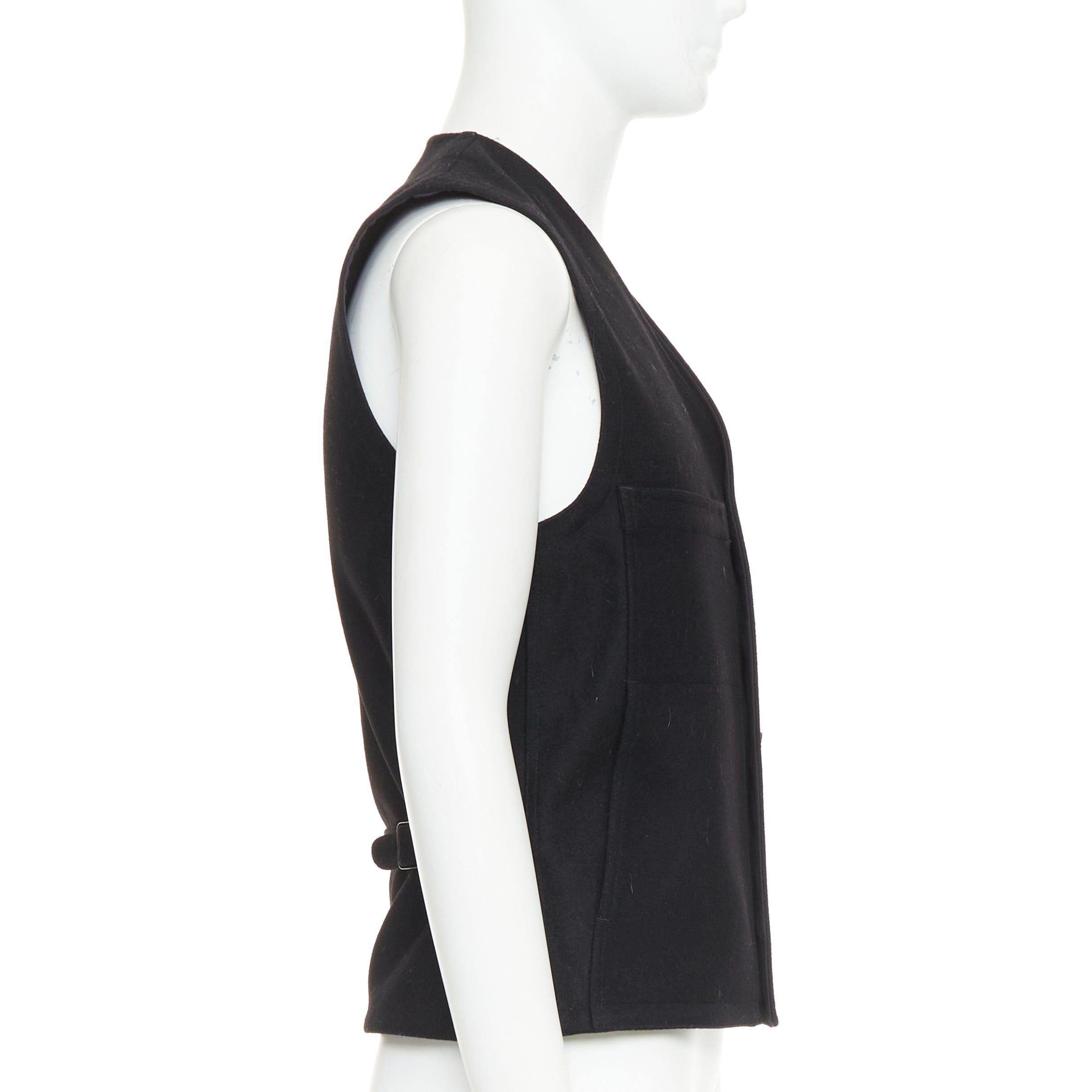 Lemaire LEMAIRE black virgin wool felt horn buttons pocketed waist coat Sz.2 M Size US M / EU 48-50 / 2 - 4 Thumbnail