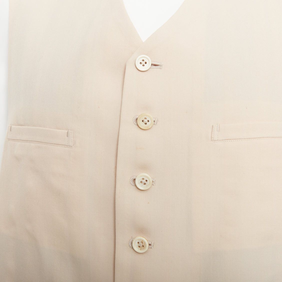 Yohji Yamamoto YOHJI YAMAMOTO HOMME beige wool front black silk blend back waist coat Size US S / EU 44-46 / 1 - 7 Thumbnail