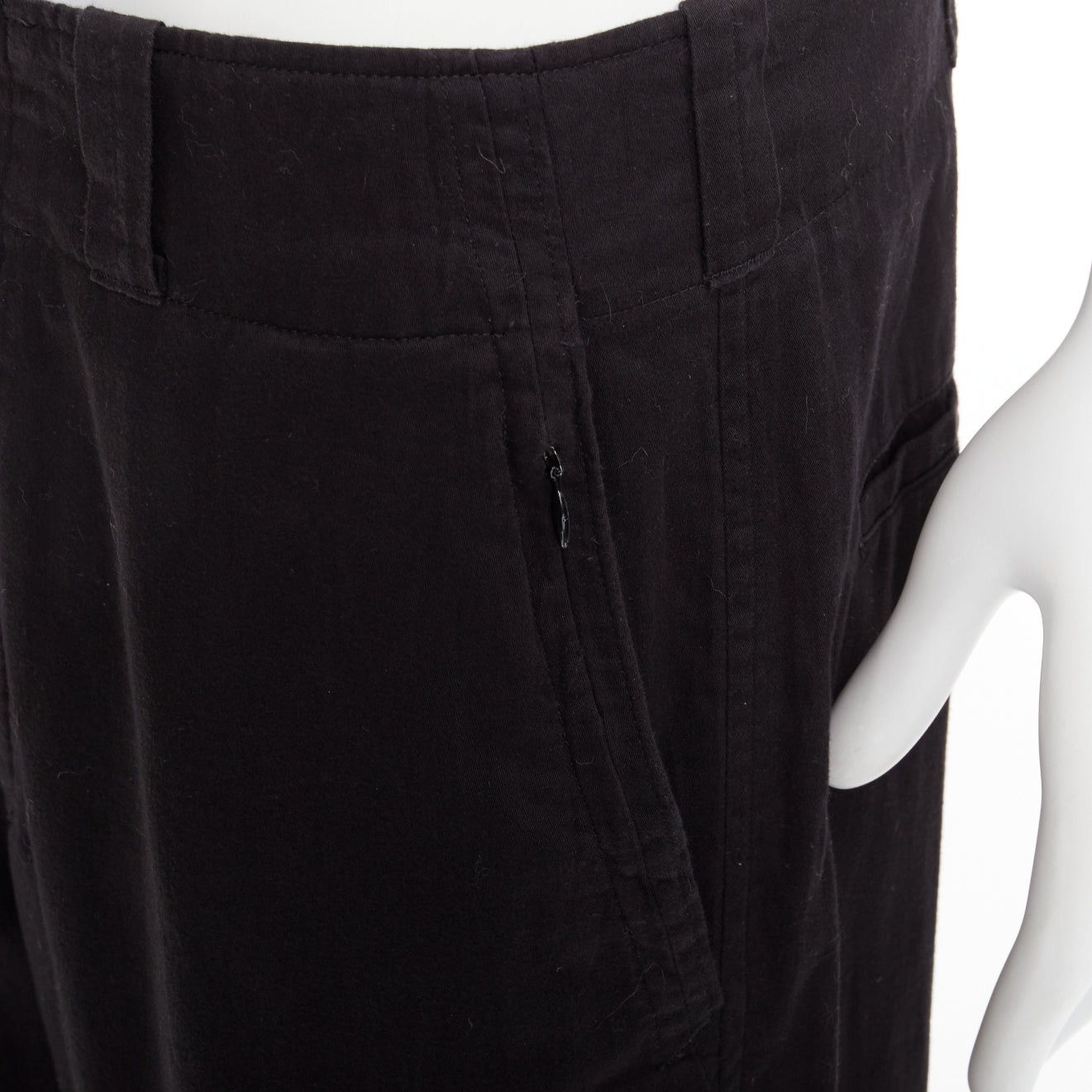 Yohji Yamamoto YOHJI YAMAMOTO HOMME Vintage black cotton zip pocket wide drawstring pants JP4 XL Size US 34 / EU 50 - 7 Thumbnail