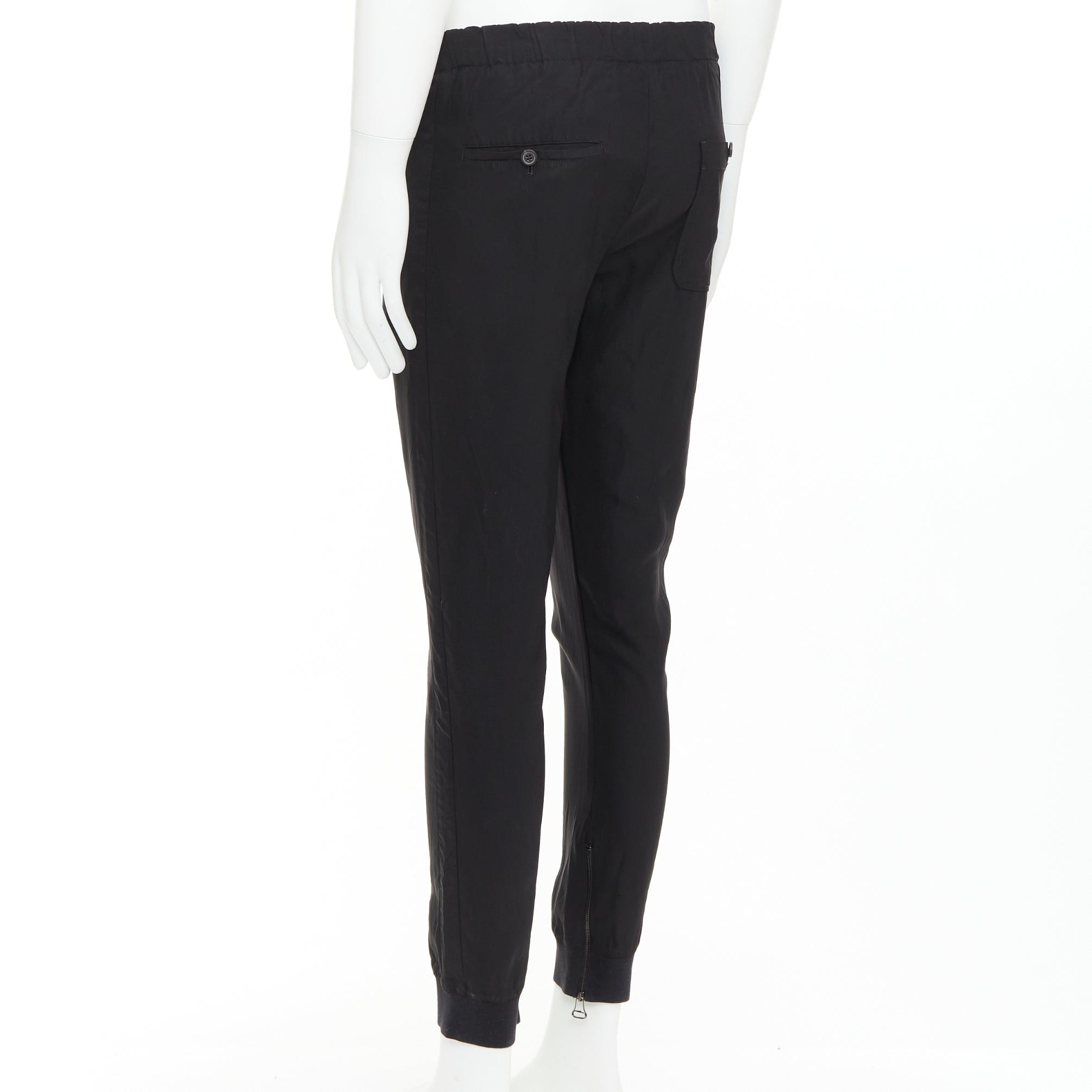 Lanvin LANVIN black silver zip pocket mid waist tapered jogger pants FR46 S Size US 28 / EU 44 - 6 Thumbnail