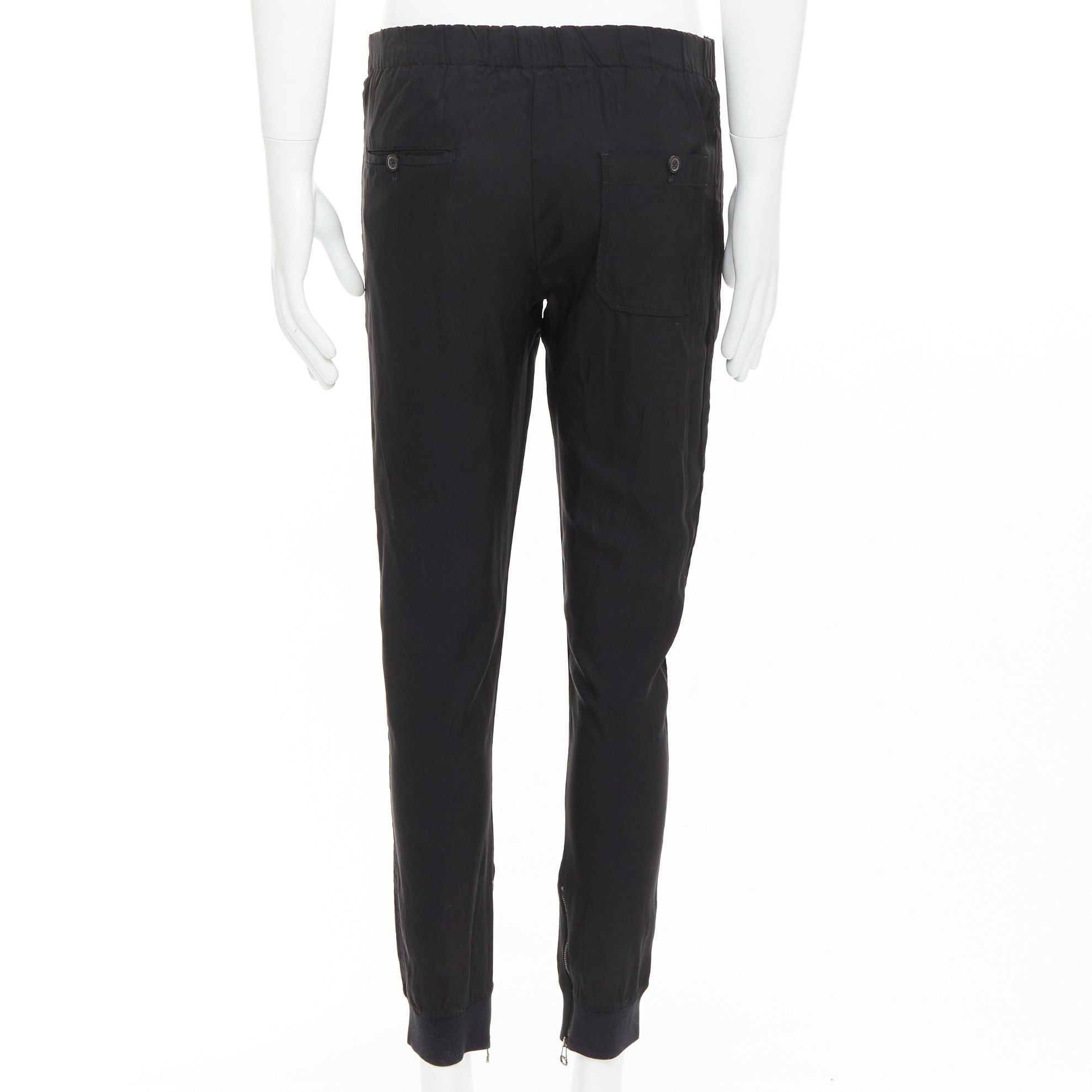 Lanvin LANVIN black silver zip pocket mid waist tapered jogger pants FR46 S Size US 28 / EU 44 - 5 Thumbnail