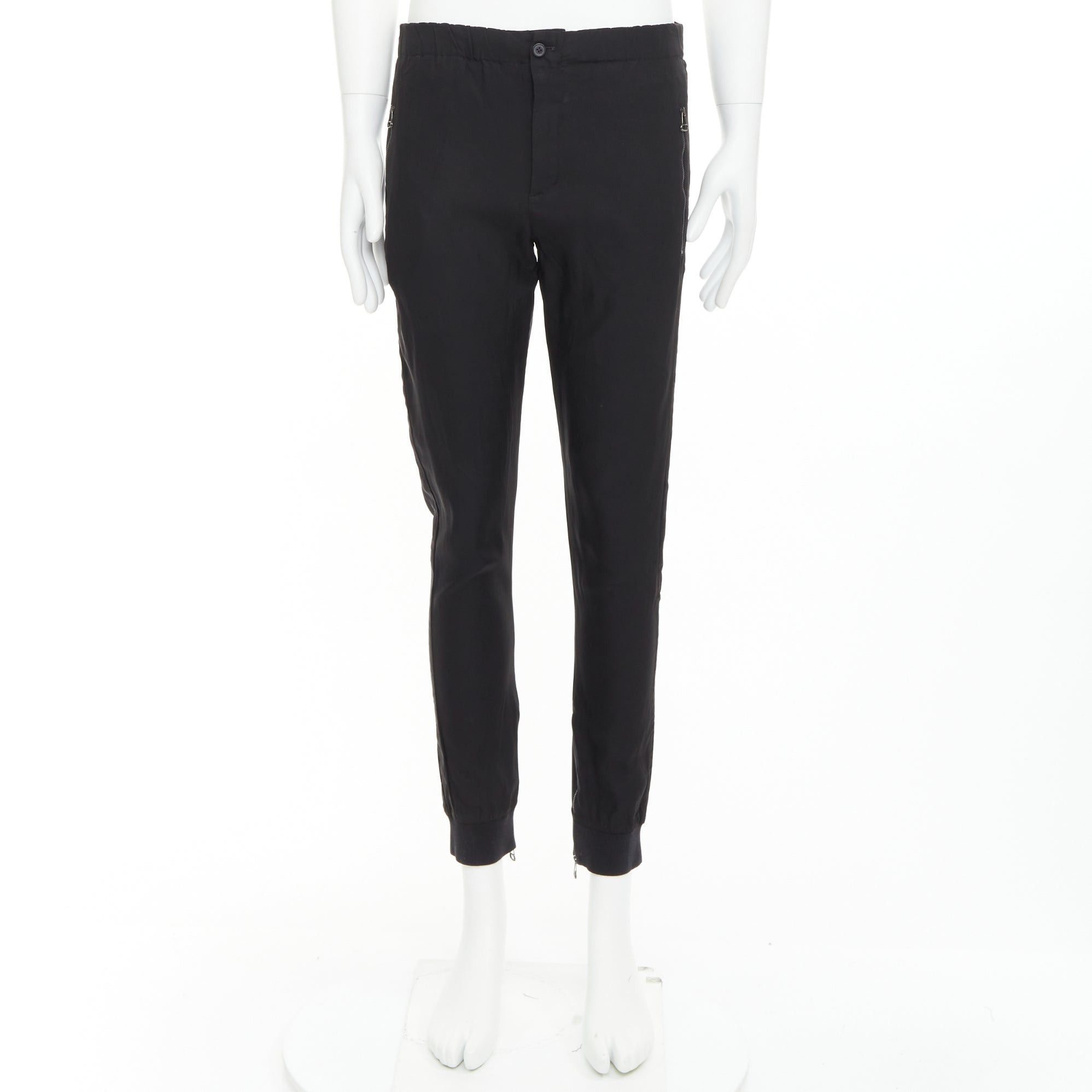 Lanvin LANVIN black silver zip pocket mid waist tapered jogger pants FR46 S Size US 28 / EU 44 - 9 Thumbnail