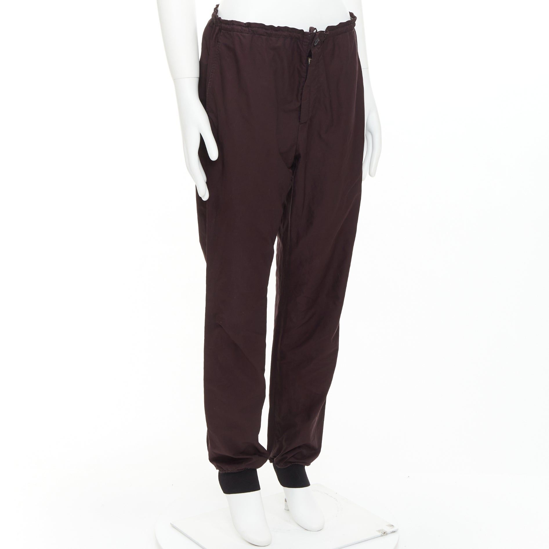 Lanvin LANVIN dark purple plum drawstring waist tapered jogger pants FR46 S Size US 28 / EU 44 - 3 Thumbnail