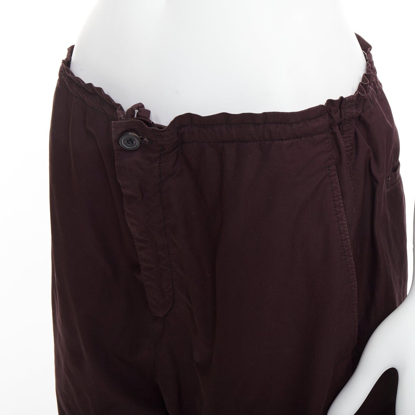 Lanvin LANVIN dark purple plum drawstring waist tapered jogger pants FR46 S Size US 28 / EU 44 - 2 Thumbnail