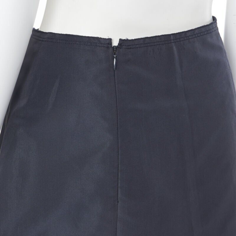 Prada PRADA black cotton pleated front A-lone skirt IT38 27" Size 26" / US 2 / IT 38 - 6 Thumbnail