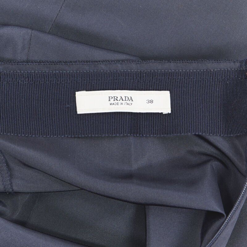 Prada PRADA black cotton pleated front A-lone skirt IT38 27" Size 26" / US 2 / IT 38 - 7 Thumbnail