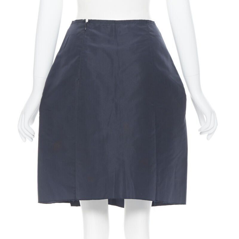 Prada PRADA black cotton pleated front A-lone skirt IT38 27" Size 26" / US 2 / IT 38 - 5 Thumbnail