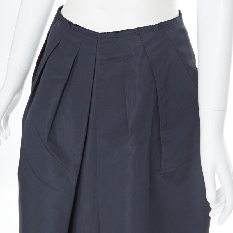 Prada PRADA black cotton pleated front A-lone skirt IT38 27" Size 26" / US 2 / IT 38 - 2 Thumbnail