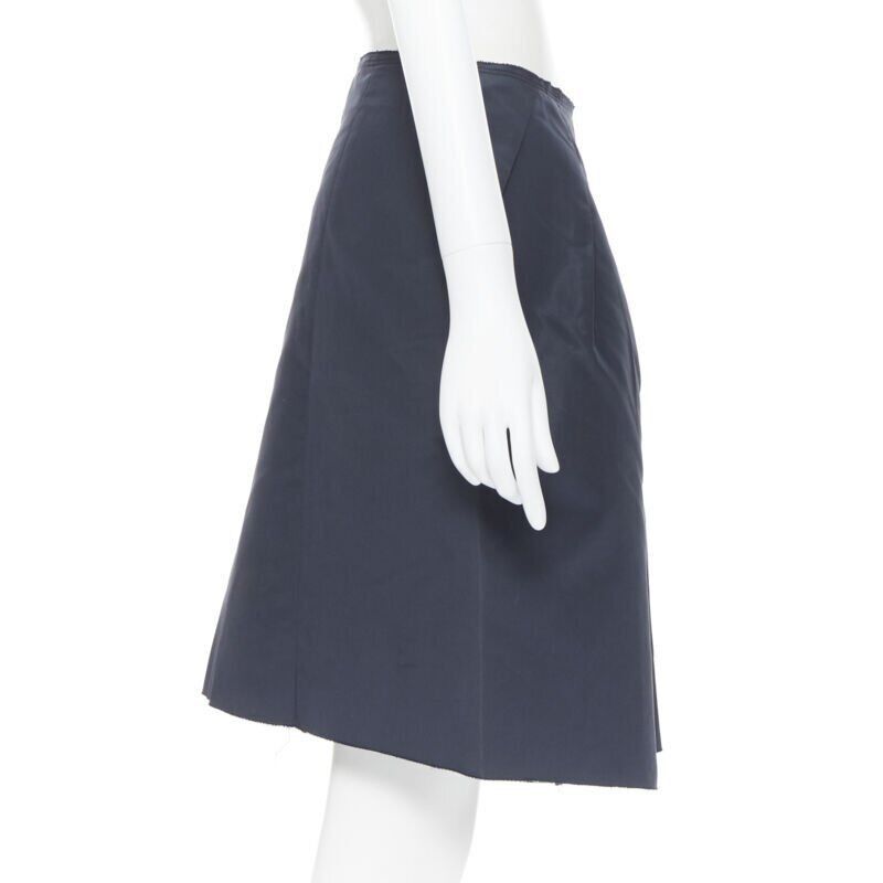 Prada PRADA black cotton pleated front A-lone skirt IT38 27" Size 26" / US 2 / IT 38 - 4 Thumbnail