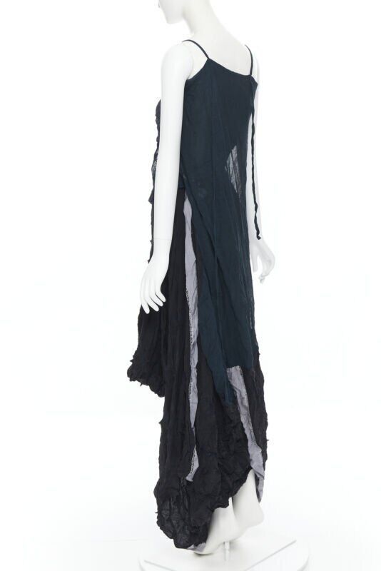 Yohji Yamamoto new YOHJI YAMAMOTO rare 1995 shibori dyed green black deconstructed dress S Size S / US 4 / IT 40 - 3 Thumbnail