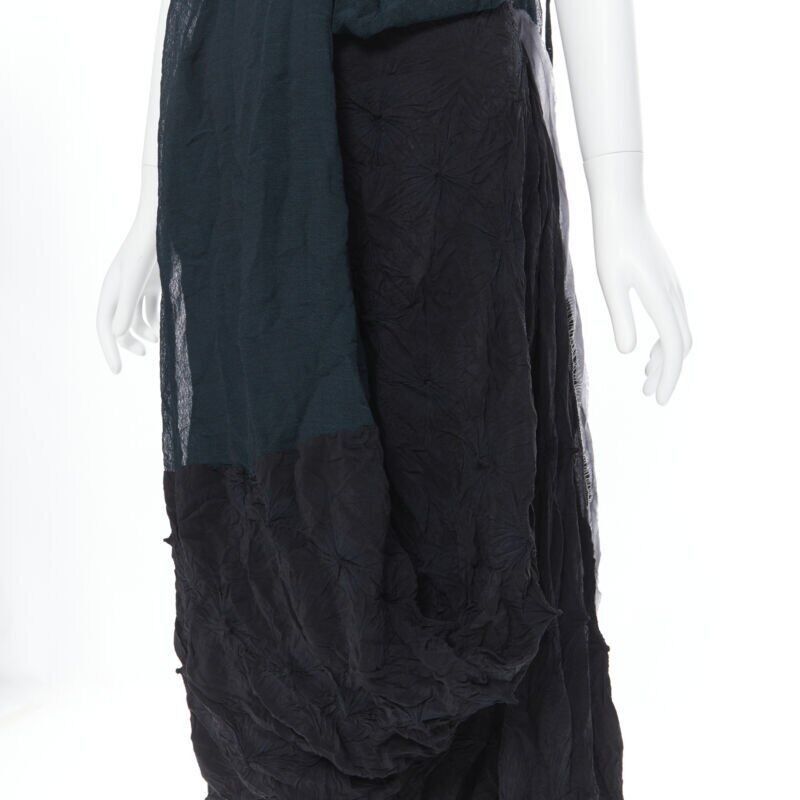 Yohji Yamamoto new YOHJI YAMAMOTO rare 1995 shibori dyed green black deconstructed dress S Size S / US 4 / IT 40 - 8 Thumbnail