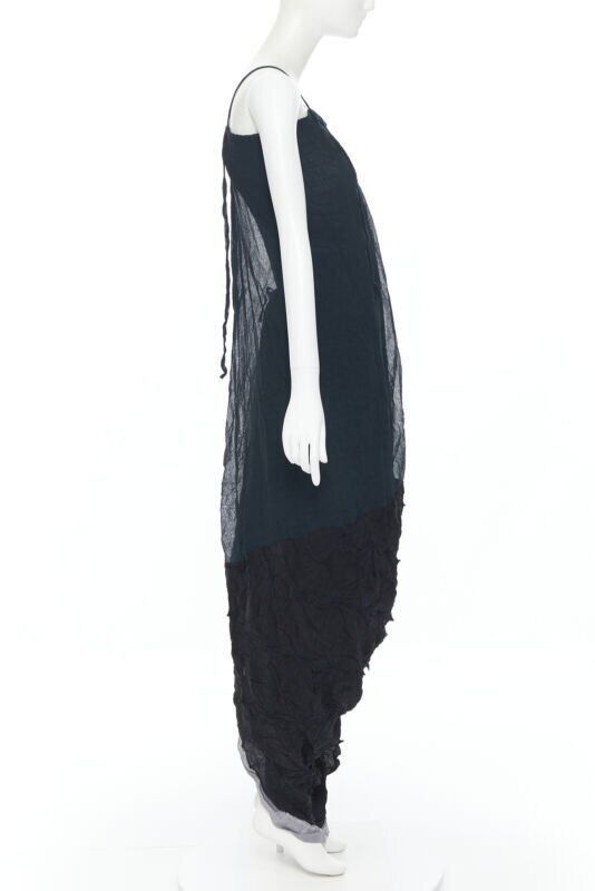 Yohji Yamamoto new YOHJI YAMAMOTO rare 1995 shibori dyed green black deconstructed dress S Size S / US 4 / IT 40 - 5 Thumbnail