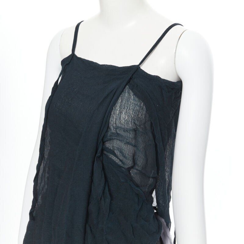 Yohji Yamamoto new YOHJI YAMAMOTO rare 1995 shibori dyed green black deconstructed dress S Size S / US 4 / IT 40 - 2 Thumbnail