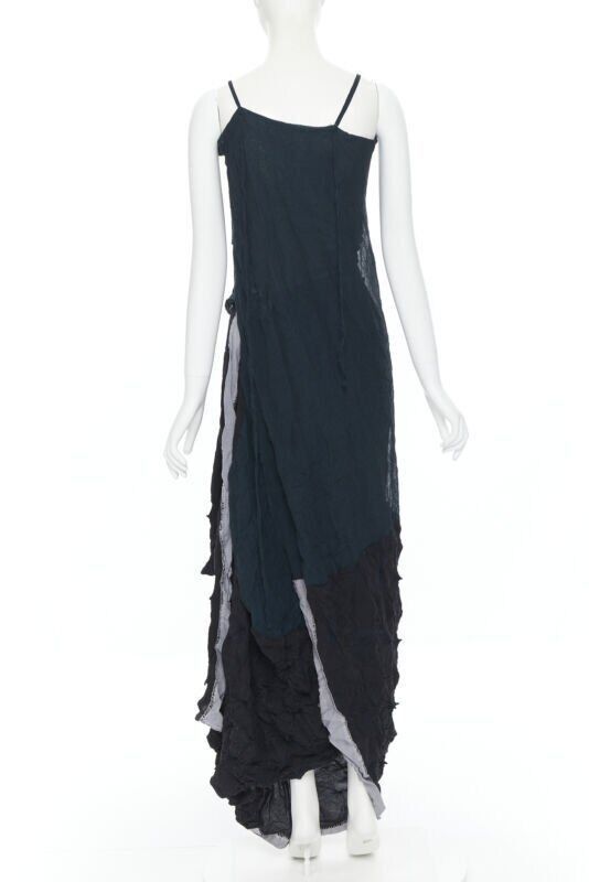 Yohji Yamamoto new YOHJI YAMAMOTO rare 1995 shibori dyed green black deconstructed dress S Size S / US 4 / IT 40 - 6 Thumbnail