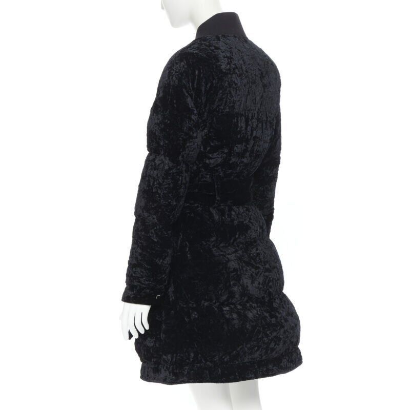 Versus new VERSUS VERSACE embroidery black crushed velvet belted puffer jacket IT38 Size XS / US 0-2 / IT 36-38 - 8 Thumbnail