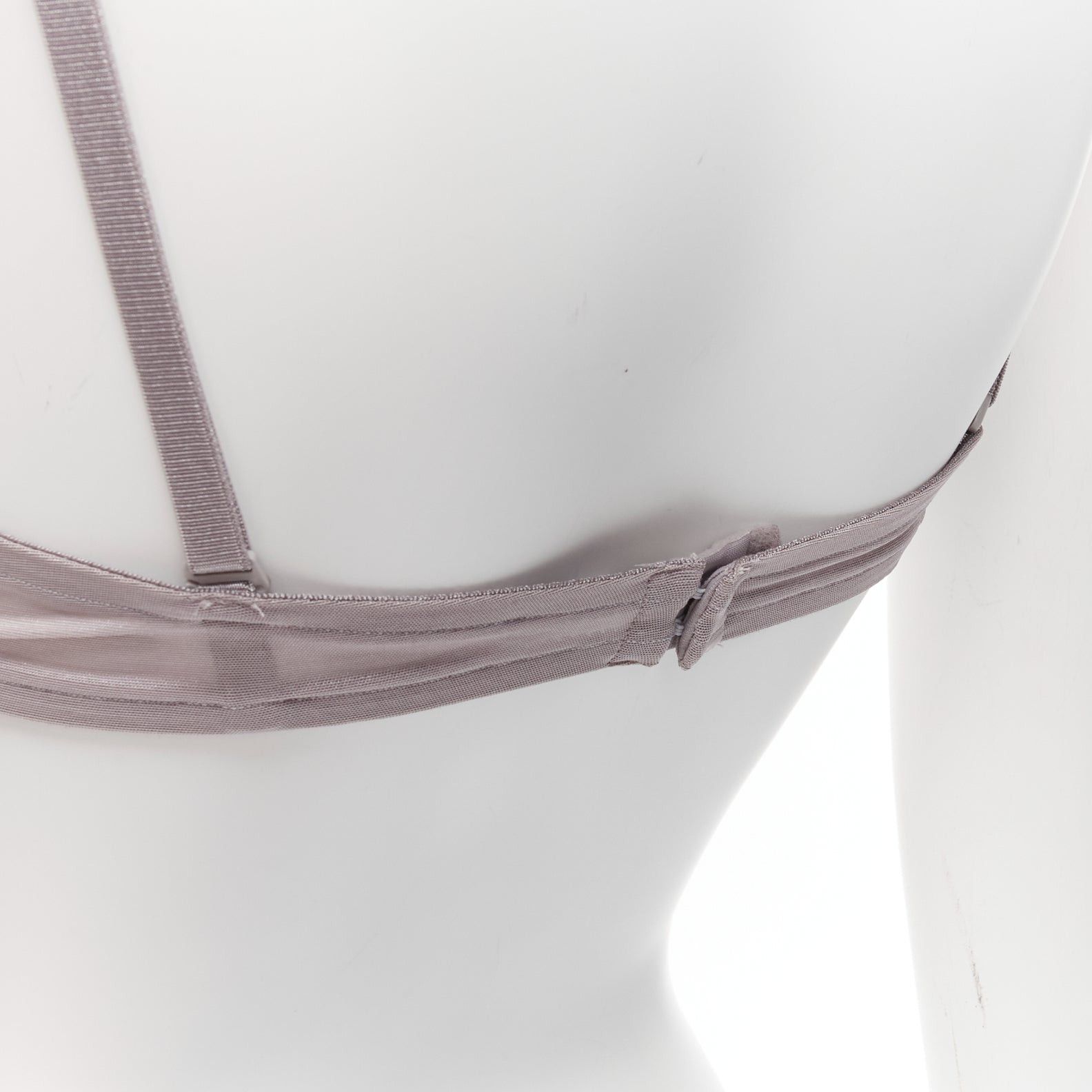 Gucci GUCCI Tom Ford 2001 Vintage grey nude mesh 3D cut cup fashion bra M Size M / US 6-8 / IT 42-44 - 7 Thumbnail