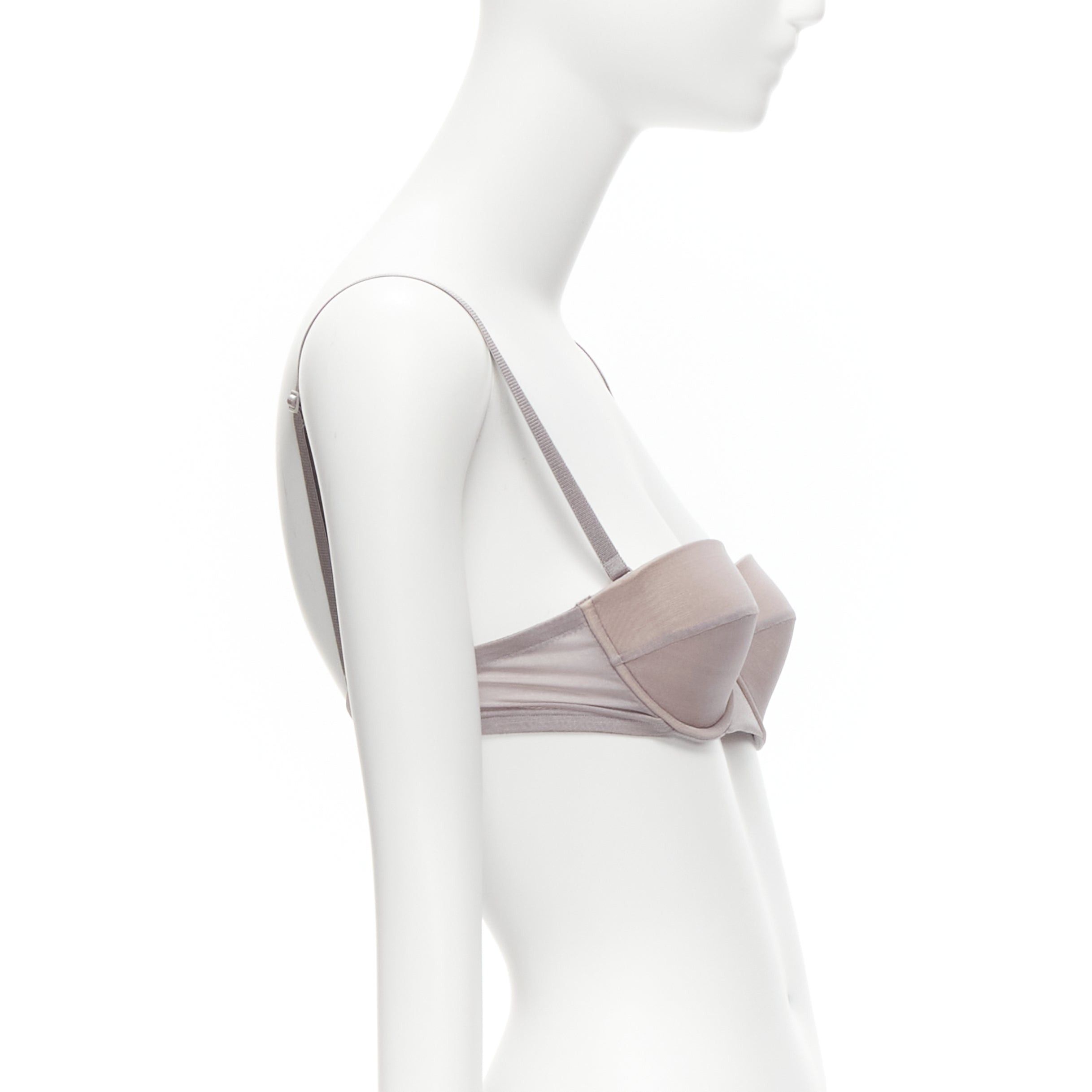Gucci GUCCI Tom Ford 2001 Vintage grey nude mesh 3D cut cup fashion bra M Size M / US 6-8 / IT 42-44 - 4 Thumbnail