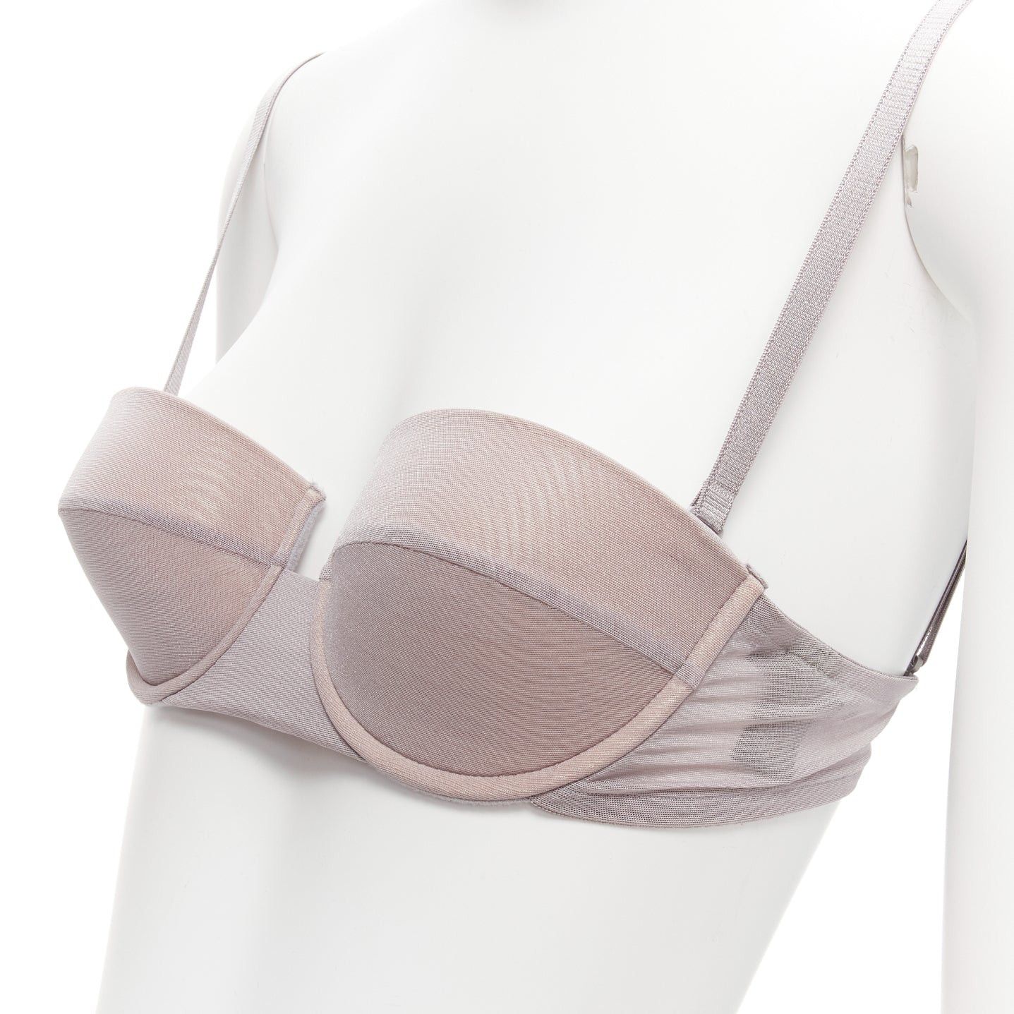 Gucci GUCCI Tom Ford 2001 Vintage grey nude mesh 3D cut cup fashion bra M Size M / US 6-8 / IT 42-44 - 2 Thumbnail