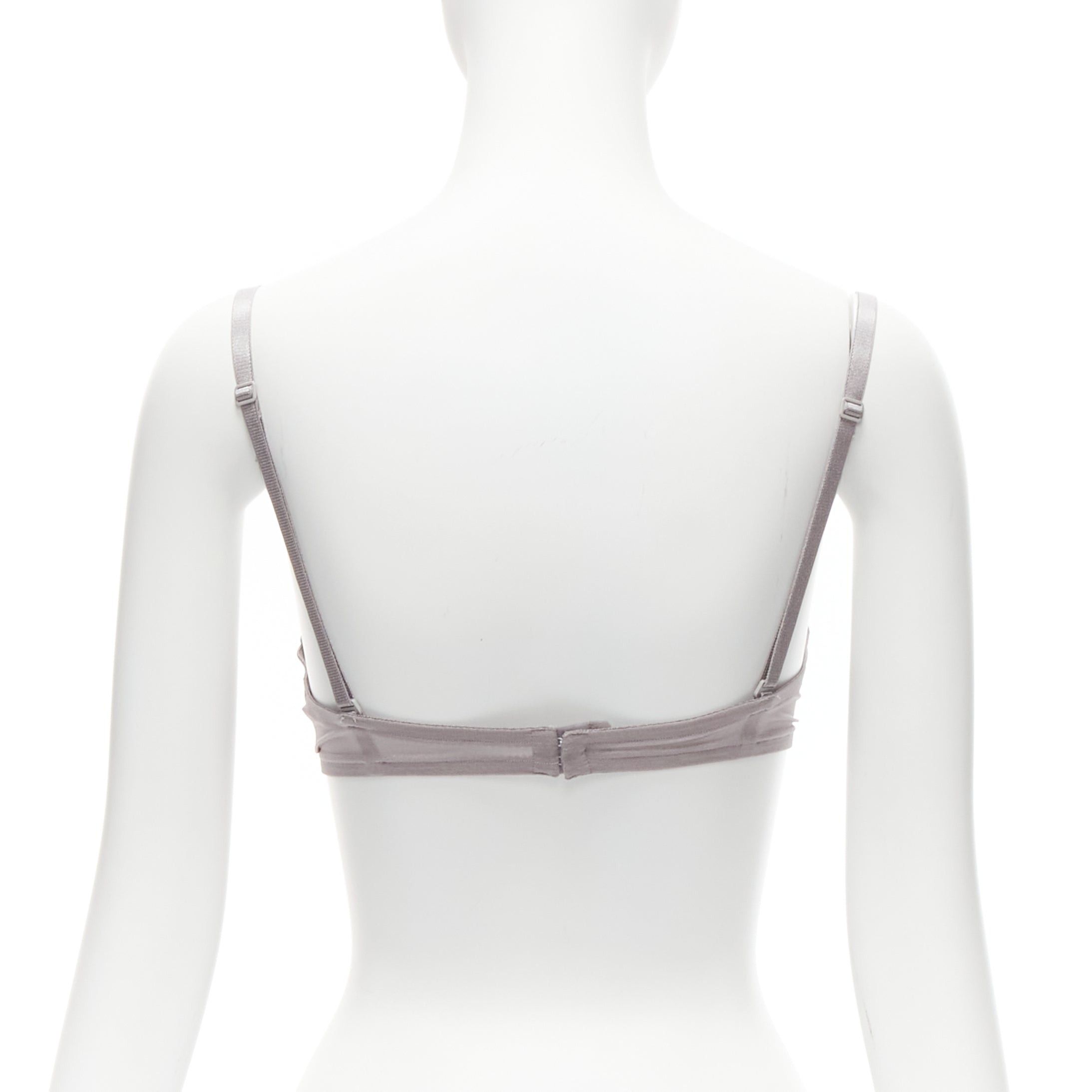 Gucci GUCCI Tom Ford 2001 Vintage grey nude mesh 3D cut cup fashion bra M Size M / US 6-8 / IT 42-44 - 5 Thumbnail