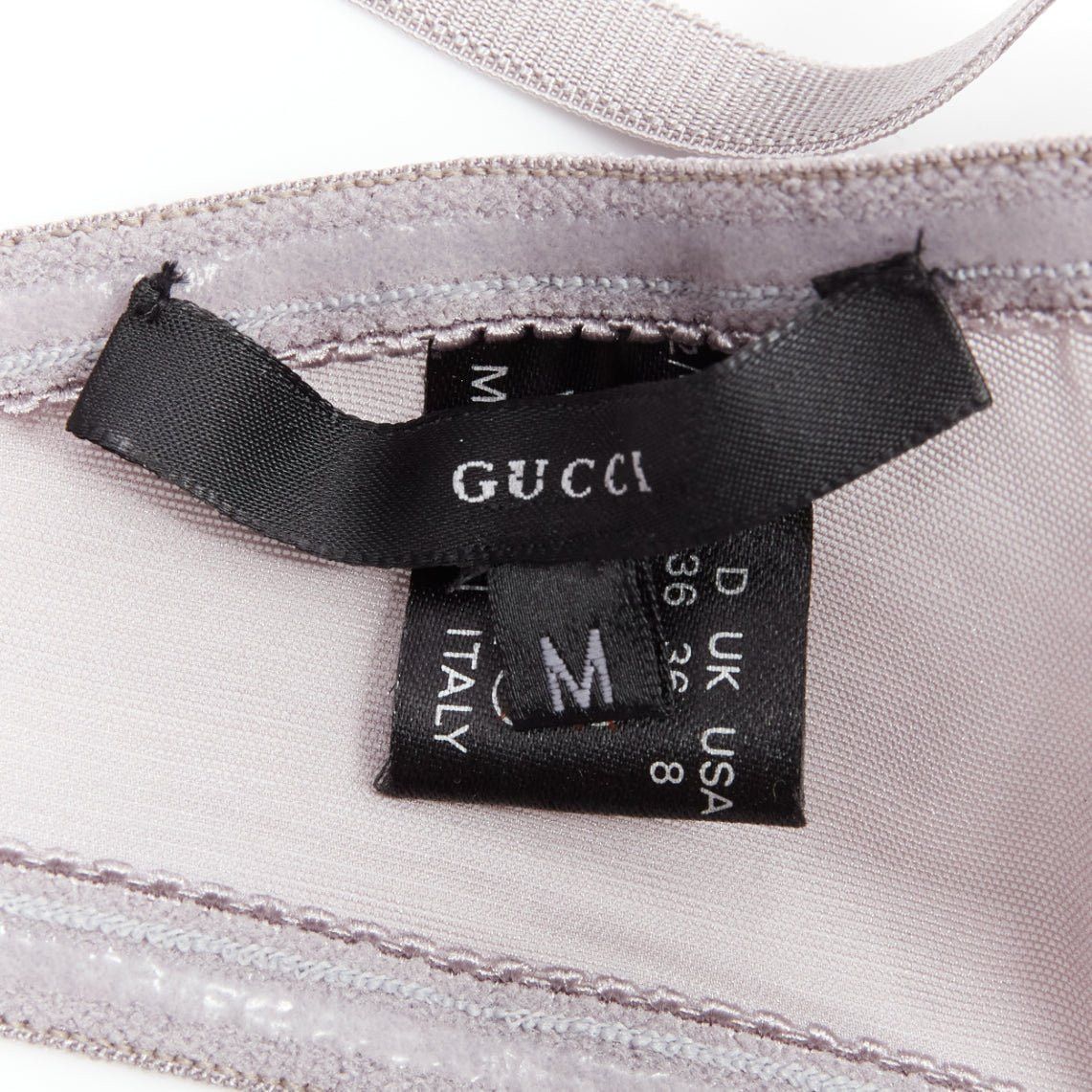 Gucci GUCCI Tom Ford 2001 Vintage grey nude mesh 3D cut cup fashion bra M Size M / US 6-8 / IT 42-44 - 8 Thumbnail