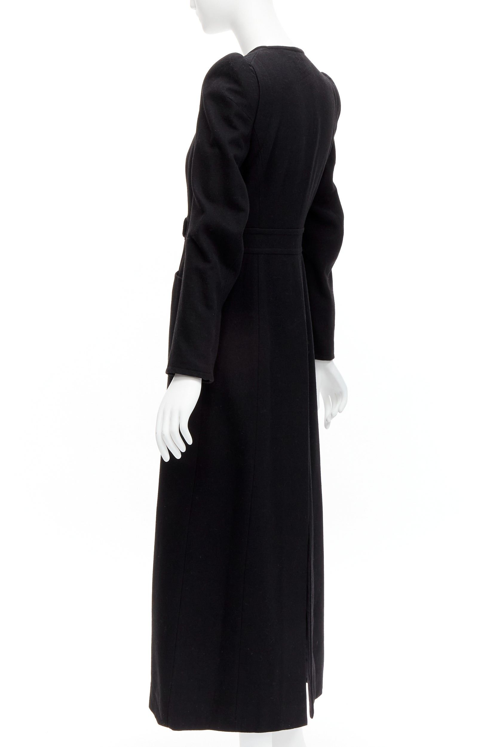 Maison Margiela MAISON MARGIELA 1990s Vintage black wool felt back slit longline Cigarette coat FR38 M Size M / US 6-8 / IT 42-44 - 7 Thumbnail