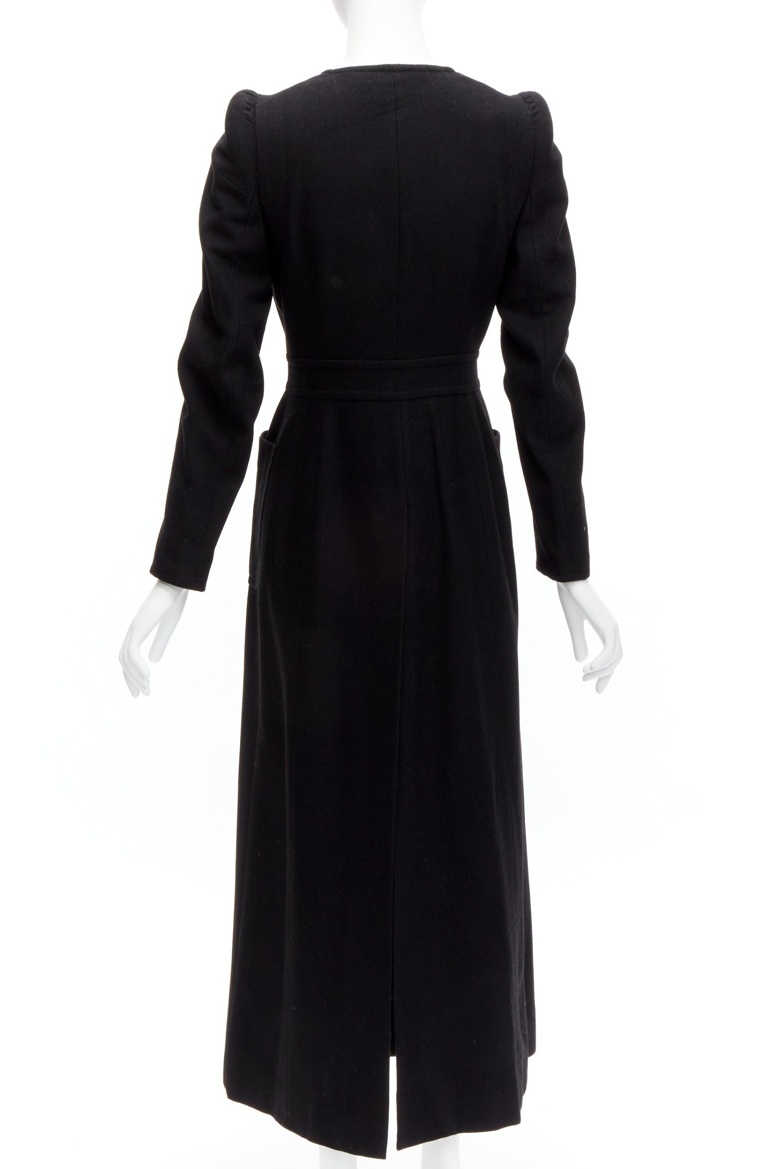 Maison Margiela MAISON MARGIELA 1990s Vintage black wool felt back slit longline Cigarette coat FR38 M Size M / US 6-8 / IT 42-44 - 6 Thumbnail
